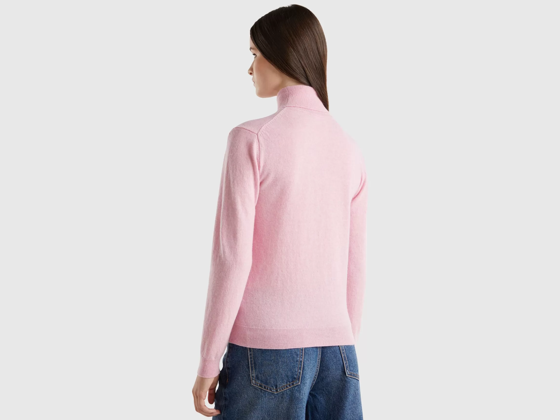 United Colors of Benetton Marl turtleneck sweater in pure Merino wool