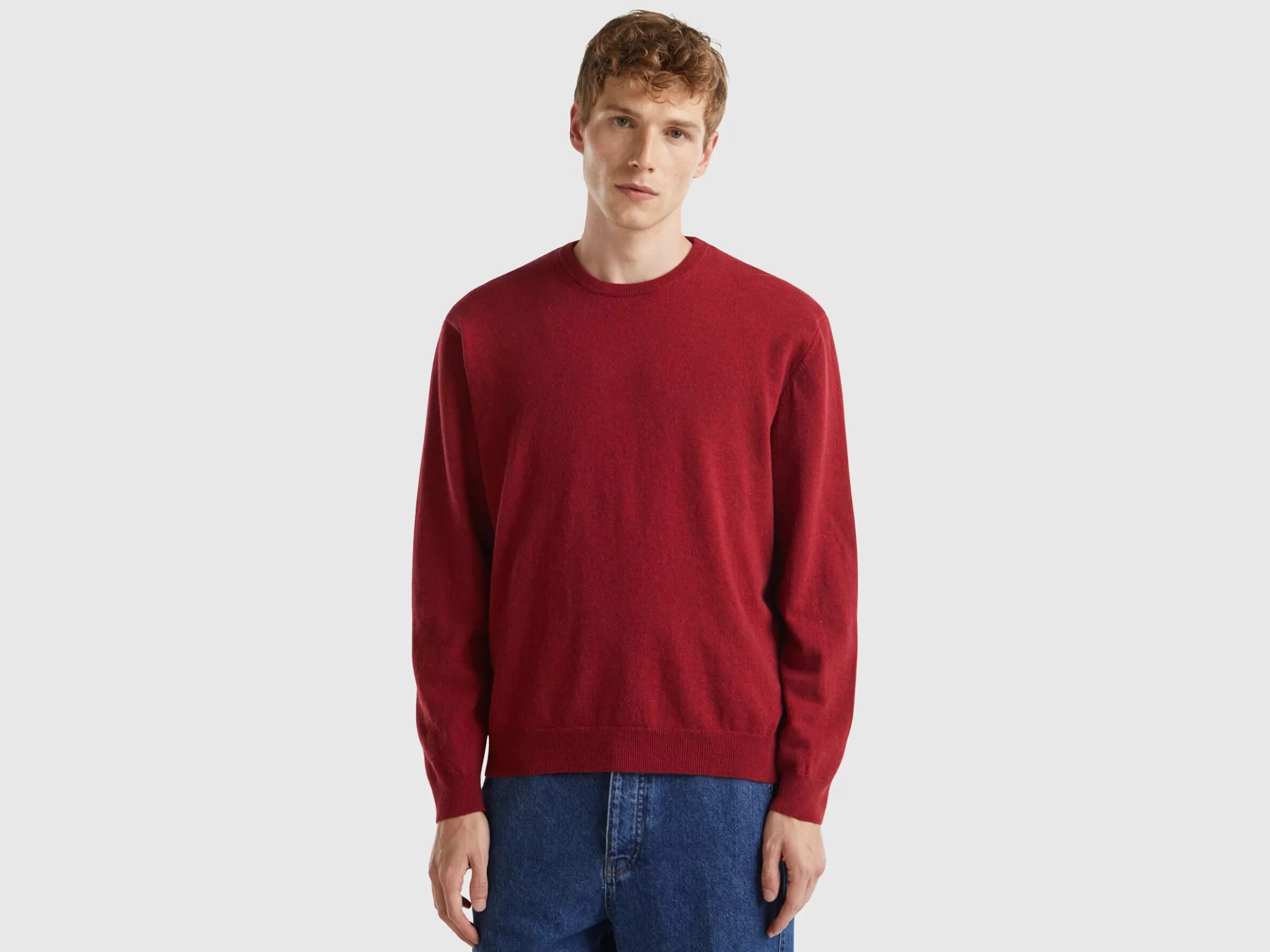 United Colors of Benetton Marl crew neck sweater in pure Merino wool