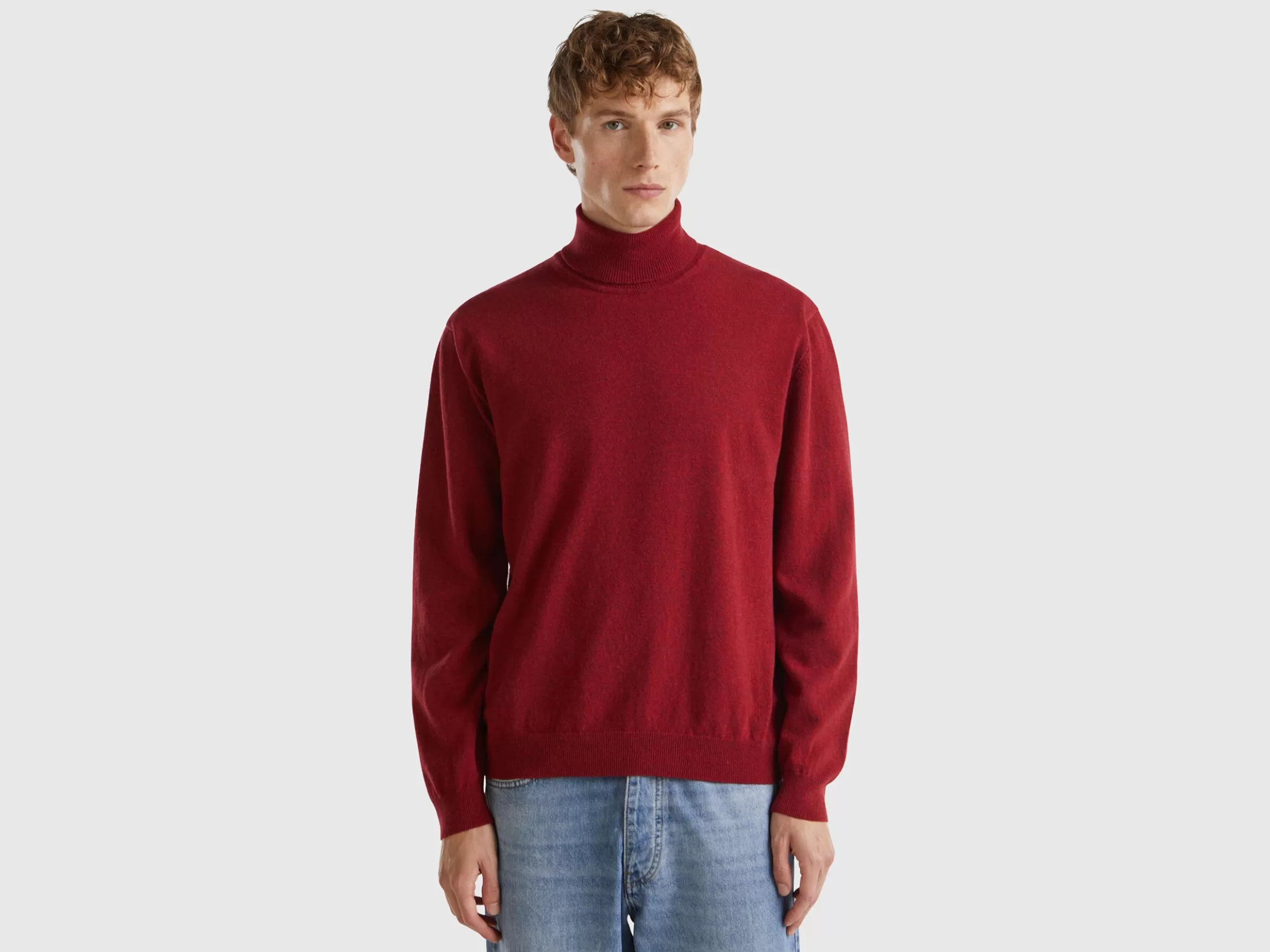 United Colors of Benetton Marl turtleneck in pure Merino wool