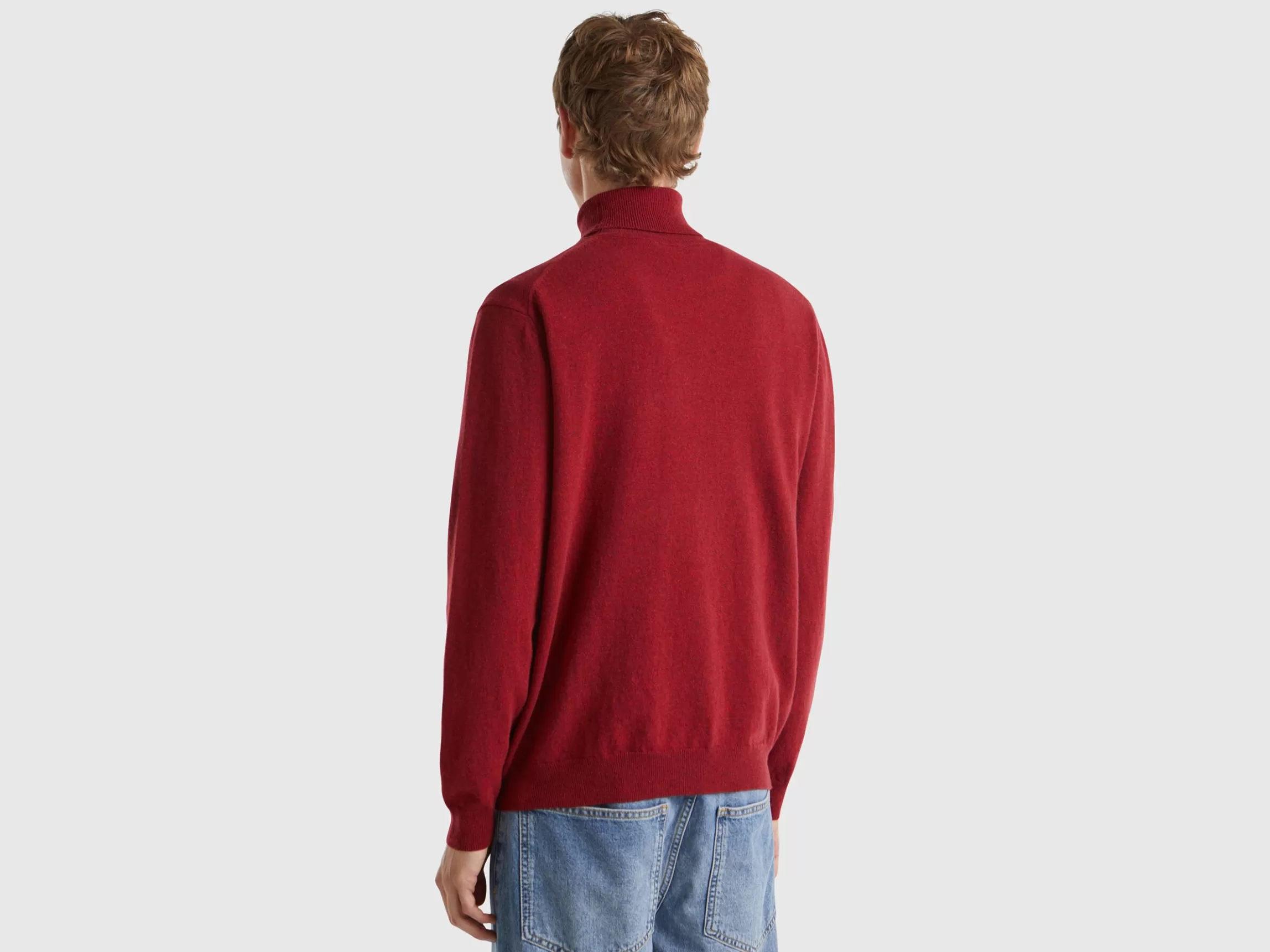 United Colors of Benetton Marl turtleneck in pure Merino wool