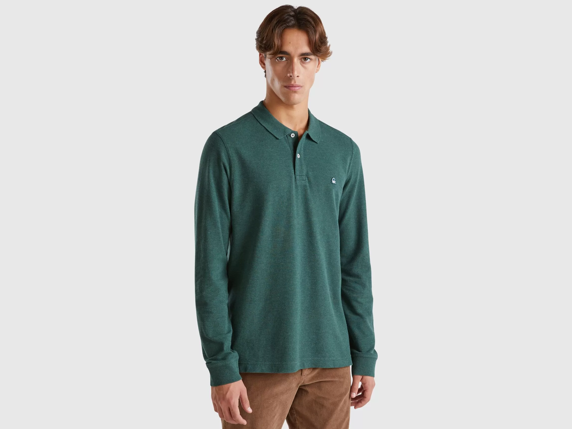 United Colors of Benetton Melange polo shirt in organic cotton