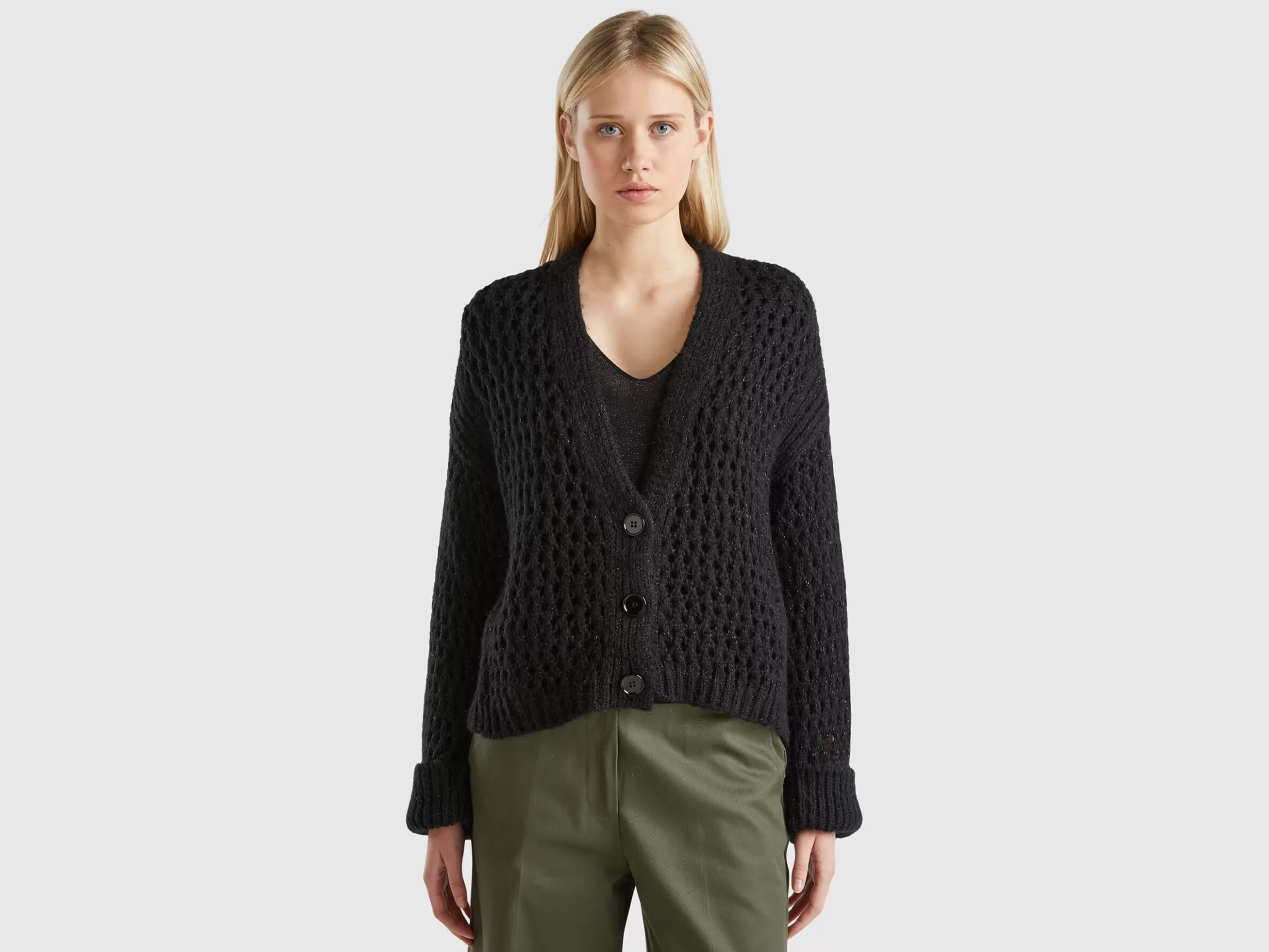 United Colors of Benetton Mesh cardigan with lurex