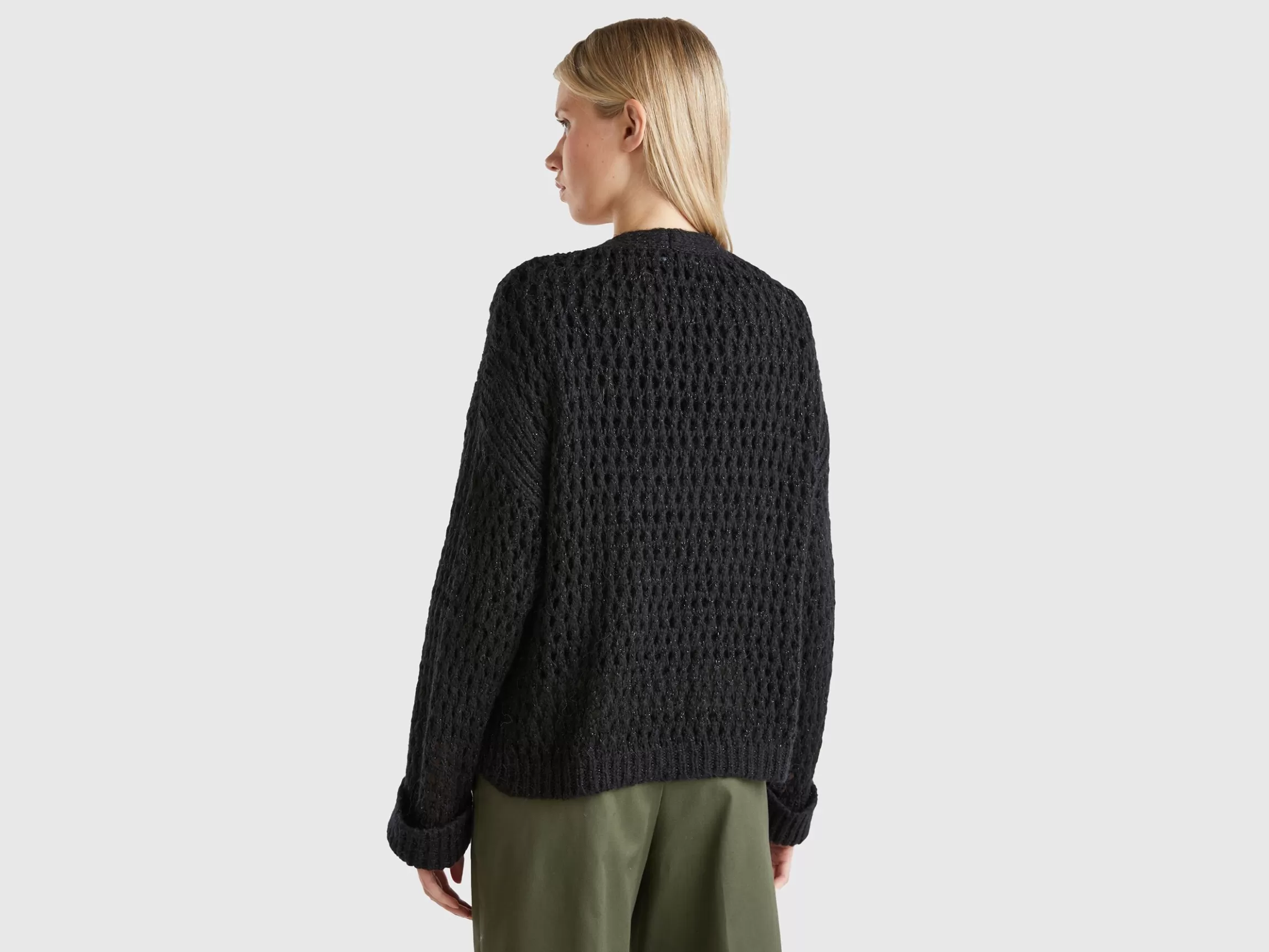 United Colors of Benetton Mesh cardigan with lurex