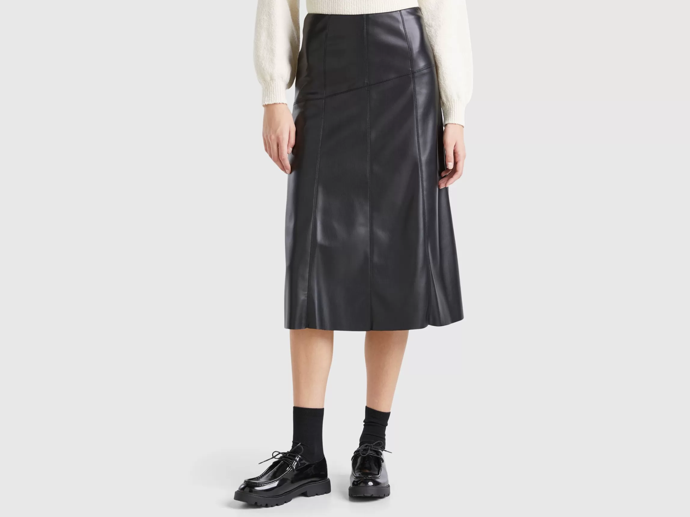 United Colors of Benetton Midi skirt in imitation leather