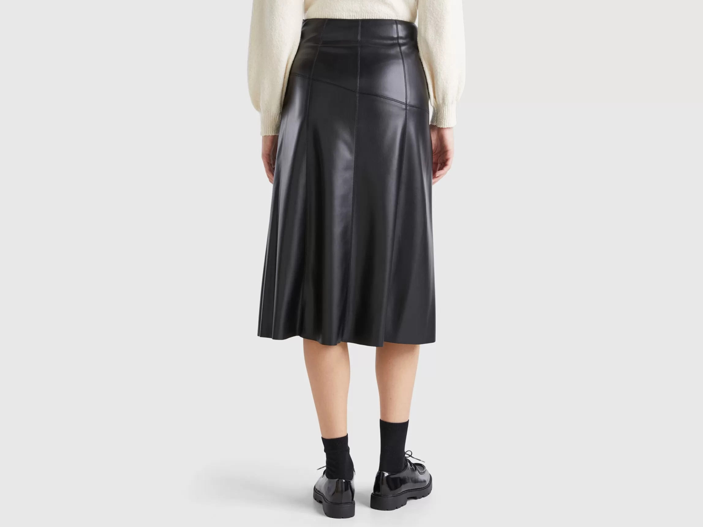 United Colors of Benetton Midi skirt in imitation leather