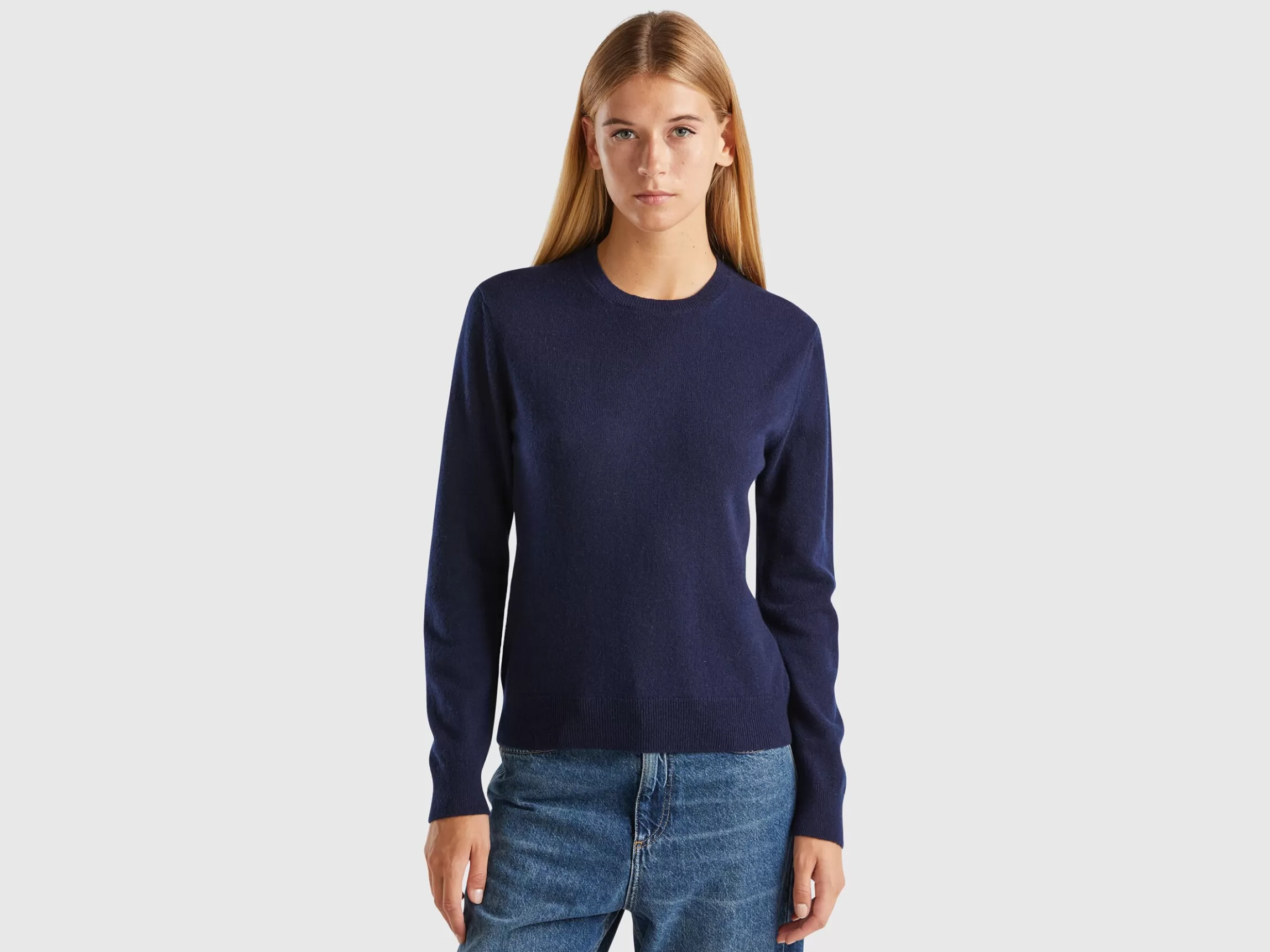 United Colors of Benetton Midnight blue sweater in pure cashmere