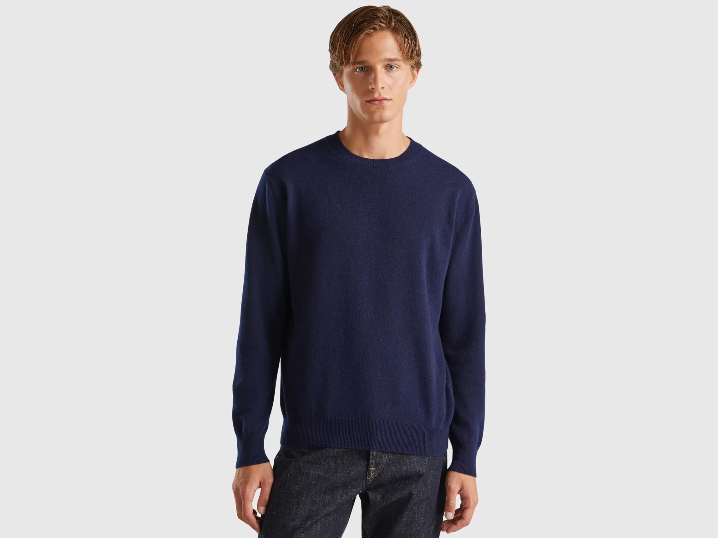 United Colors of Benetton Midnight blue sweater in pure cashmere