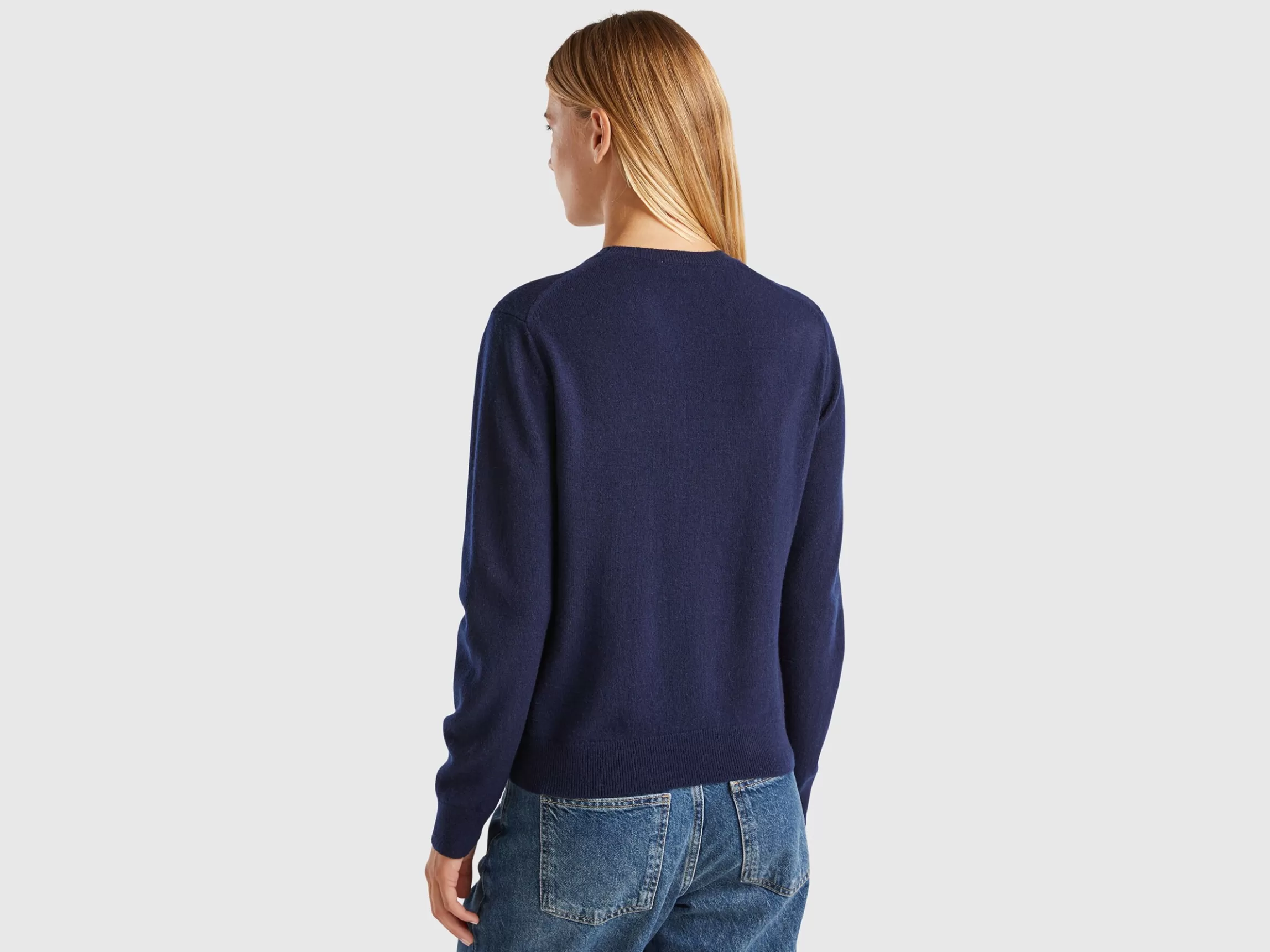 United Colors of Benetton Midnight blue sweater in pure cashmere