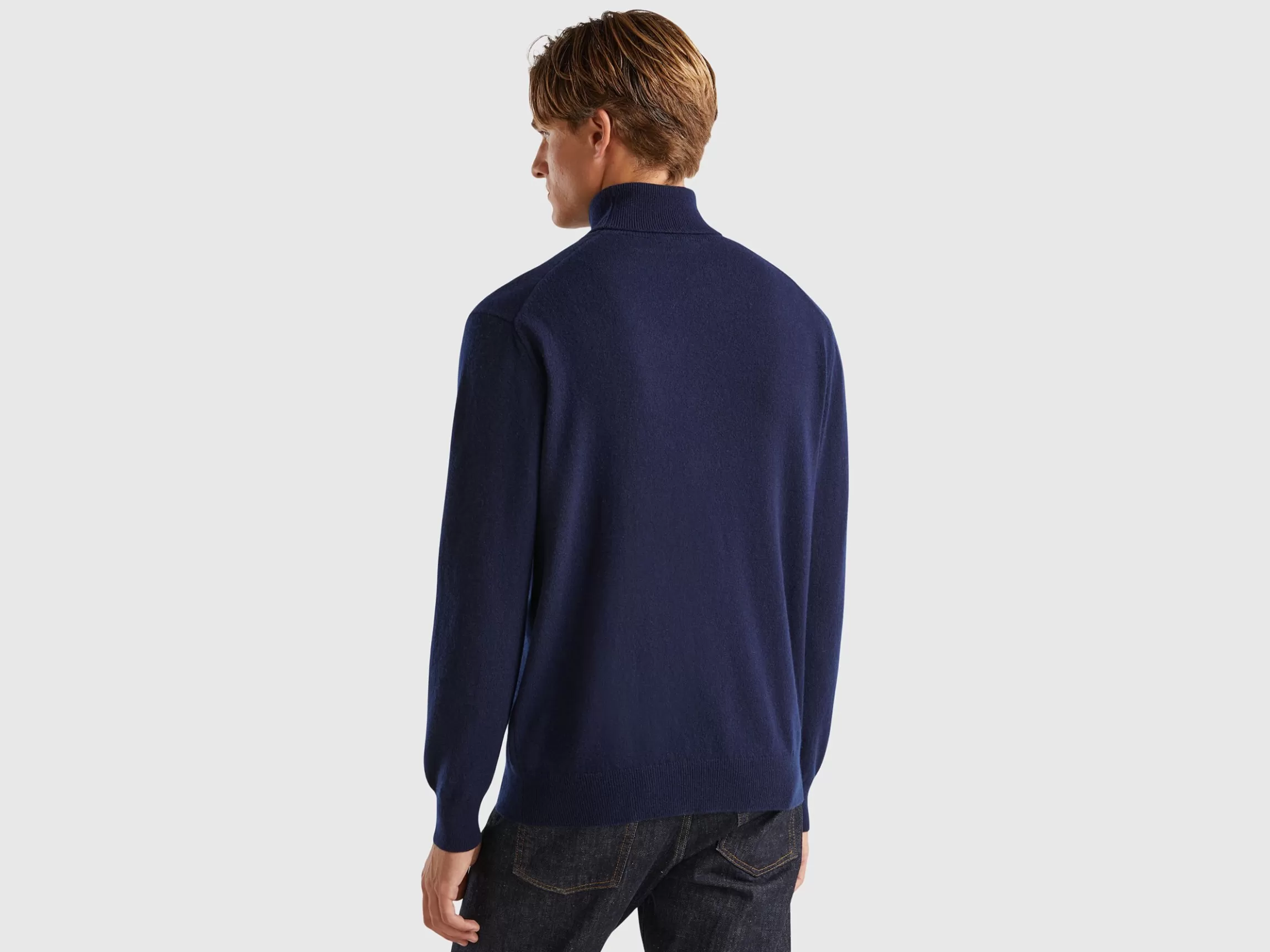 United Colors of Benetton Midnight blue turtleneck in pure cashmere