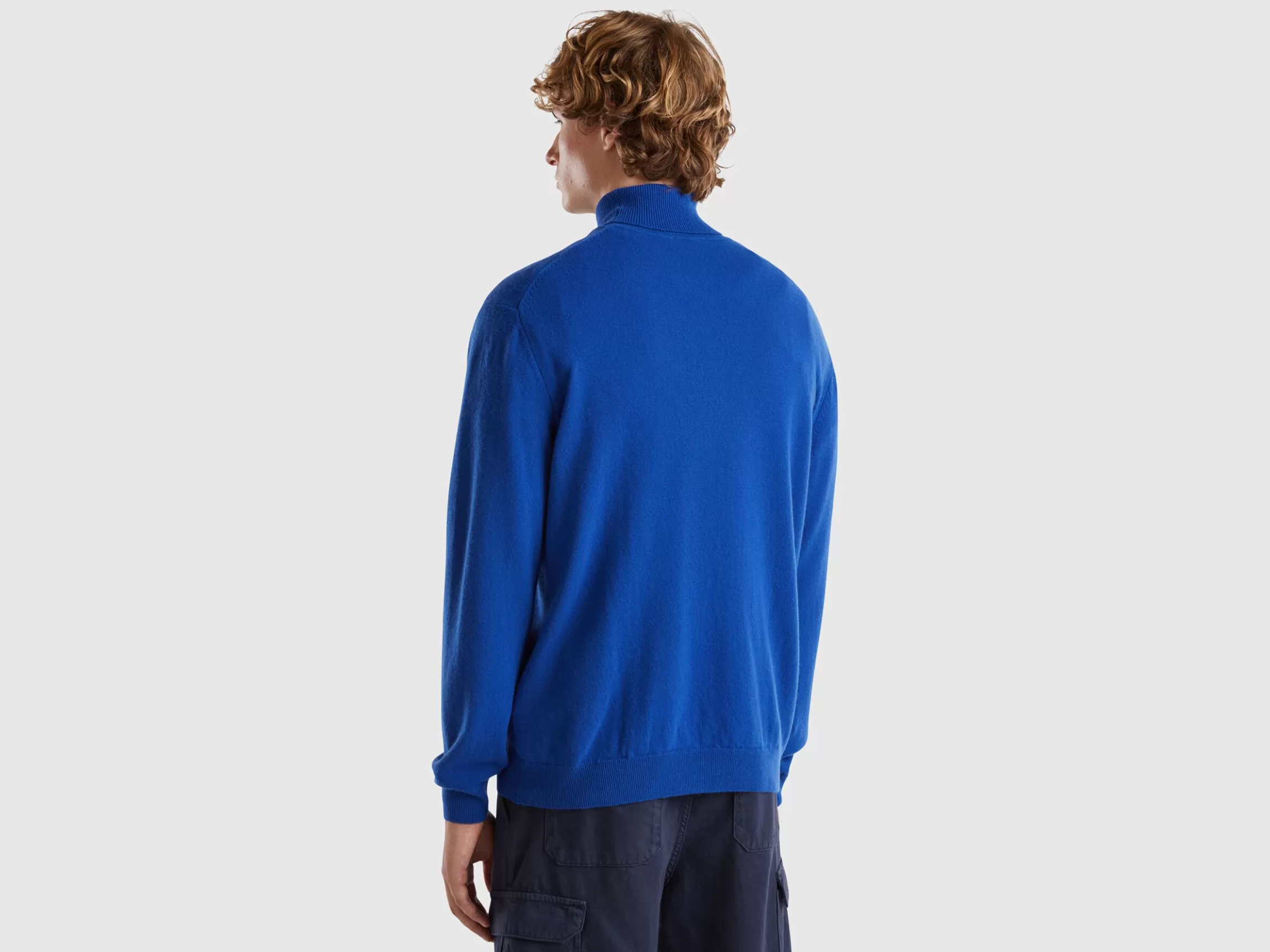 United Colors of Benetton Midnight blue turtleneck in pure Merino wool