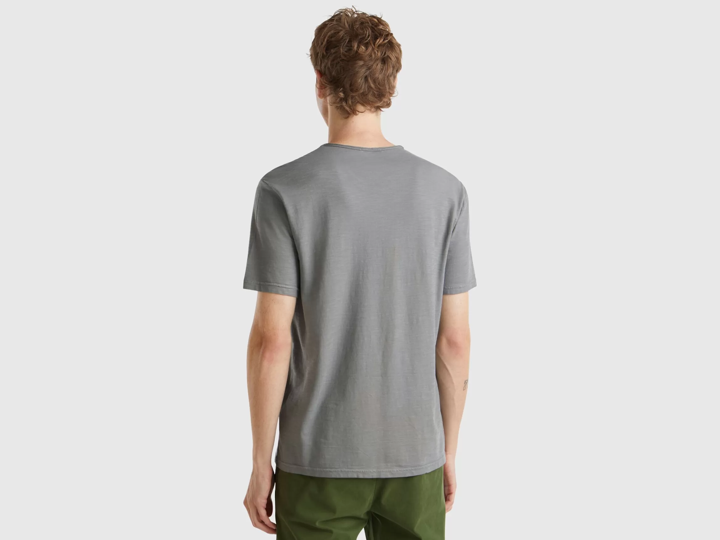 United Colors of Benetton Mouse gray t-shirt in slub cotton