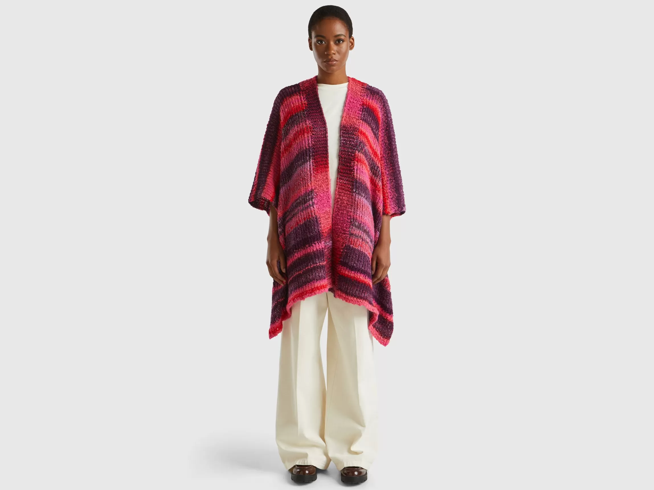 United Colors of Benetton Multicolor poncho in wool blend