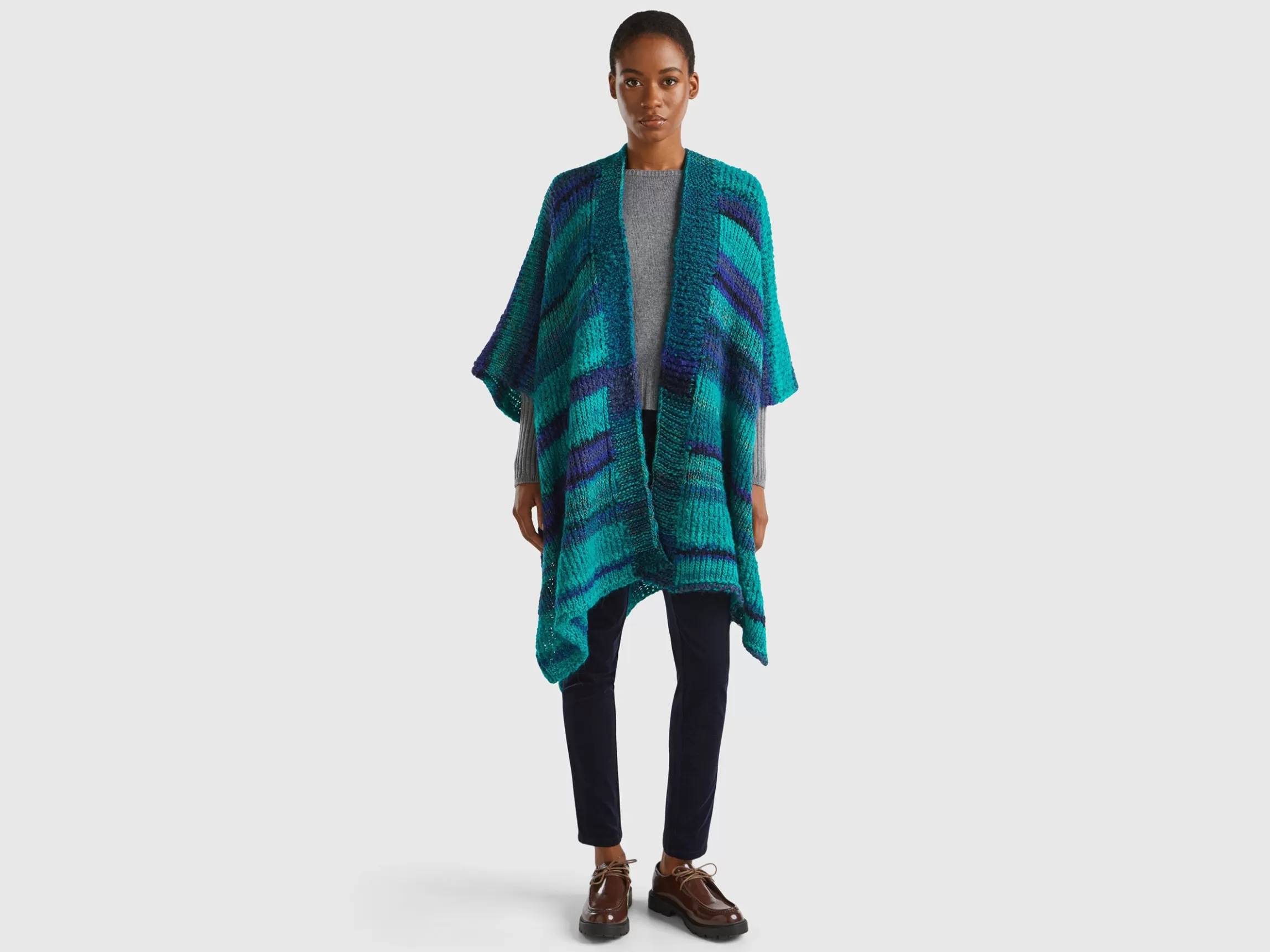 United Colors of Benetton Multicolor poncho in wool blend