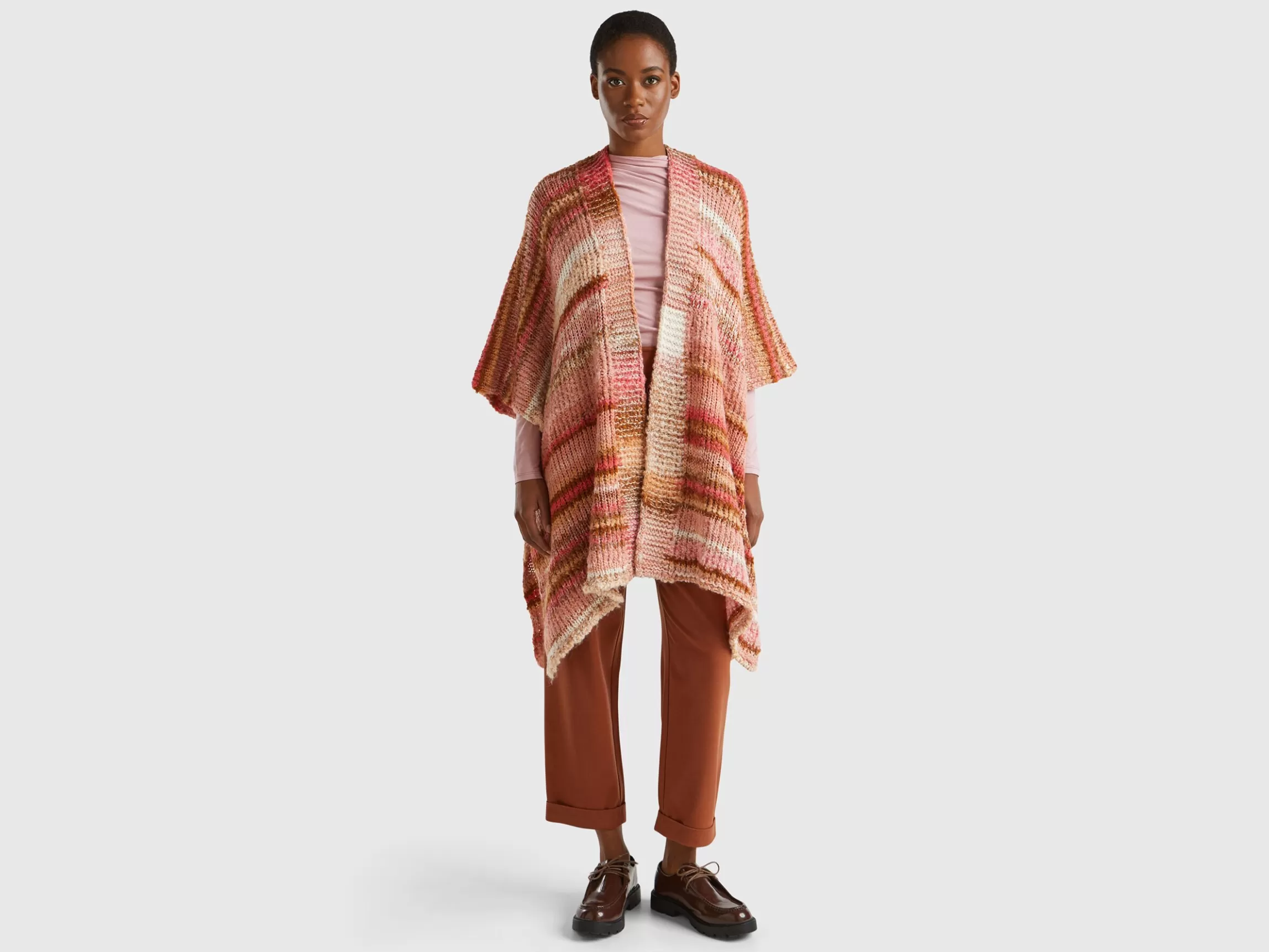 United Colors of Benetton Multicolor poncho in wool blend
