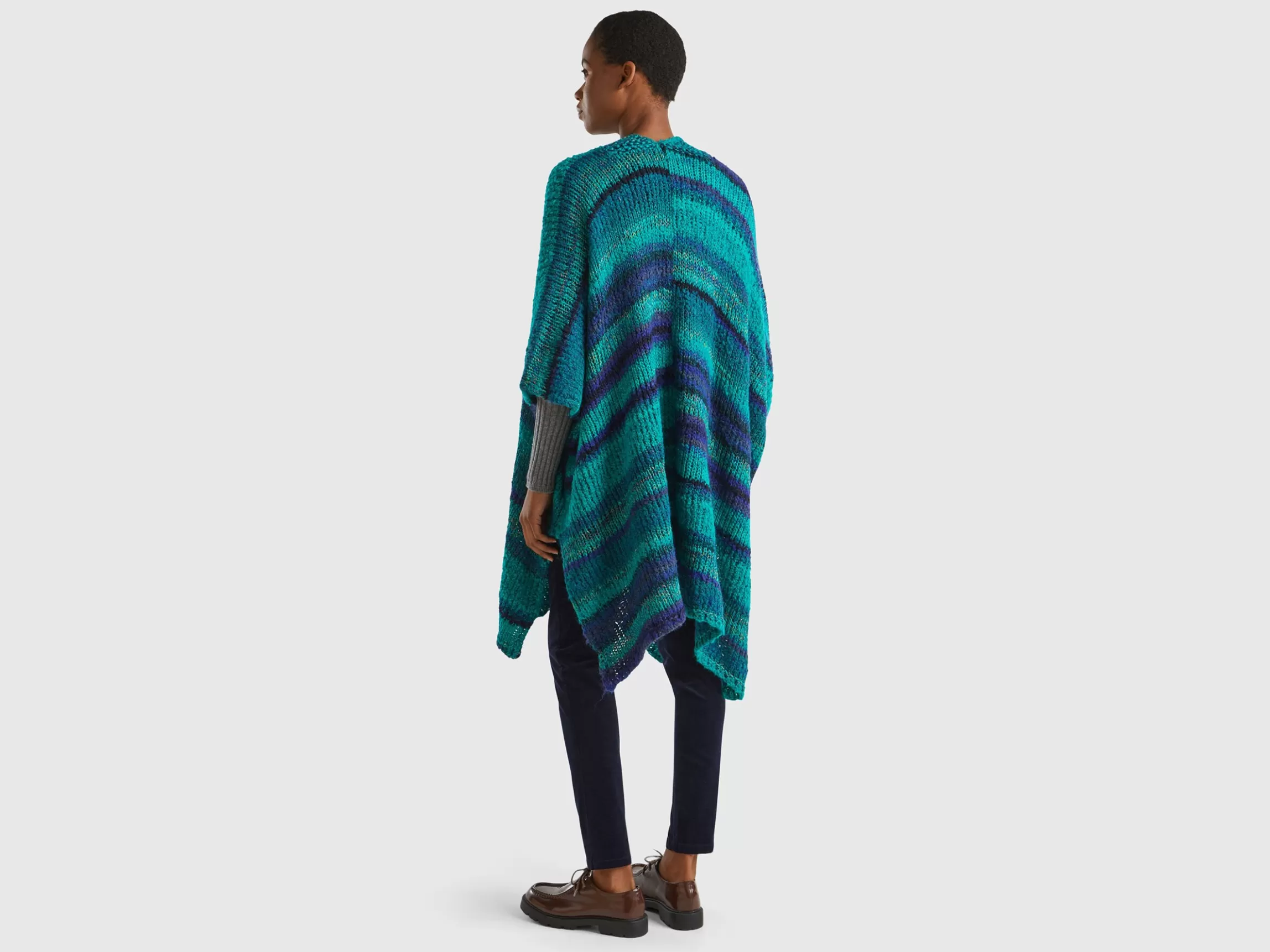 United Colors of Benetton Multicolor poncho in wool blend