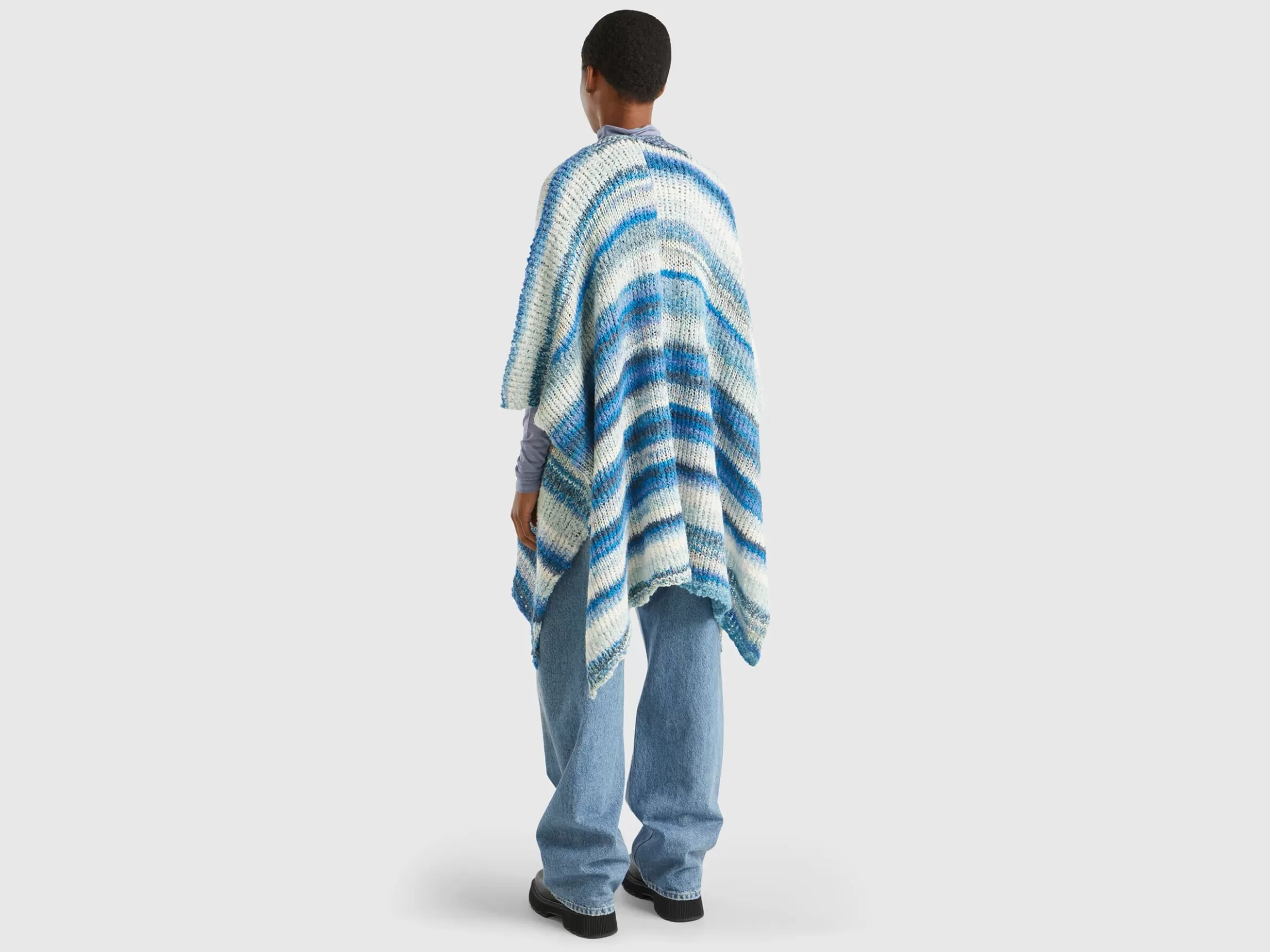 United Colors of Benetton Multicolor poncho in wool blend