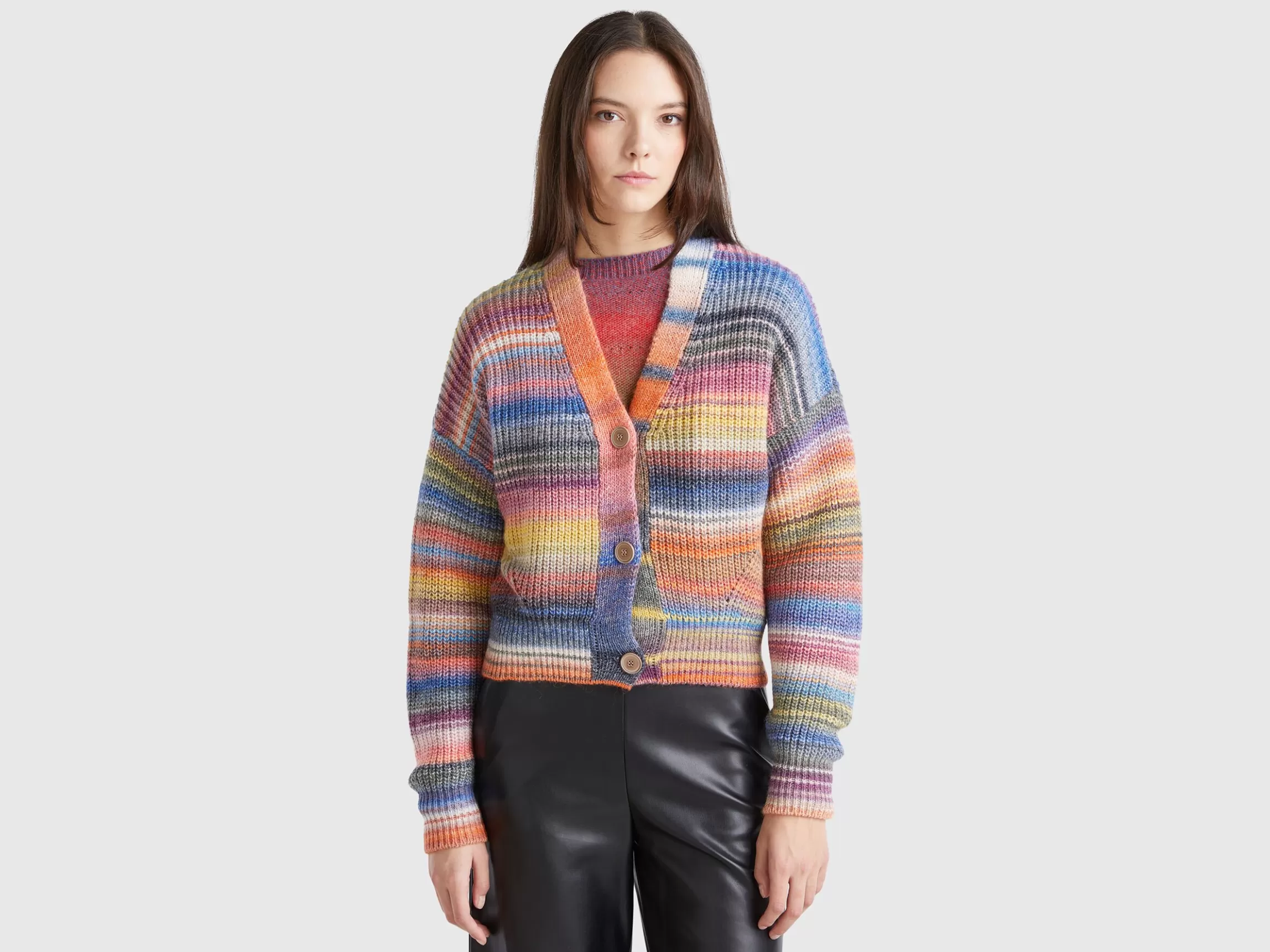 United Colors of Benetton Multicolor striped cardigan