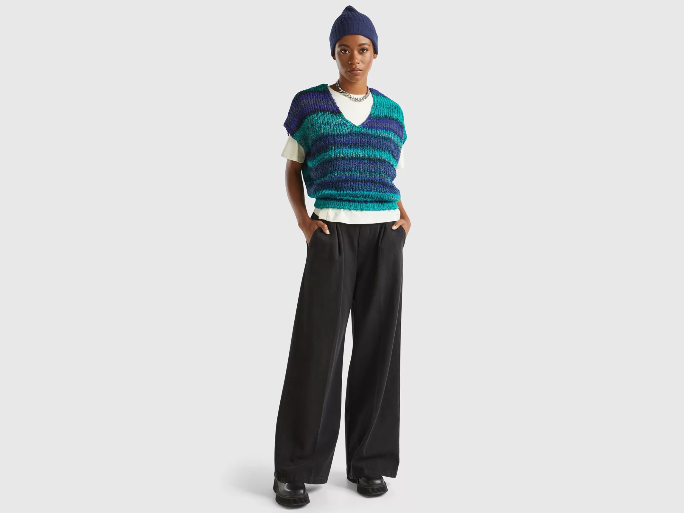 United Colors of Benetton Multicolor vest in wool blend