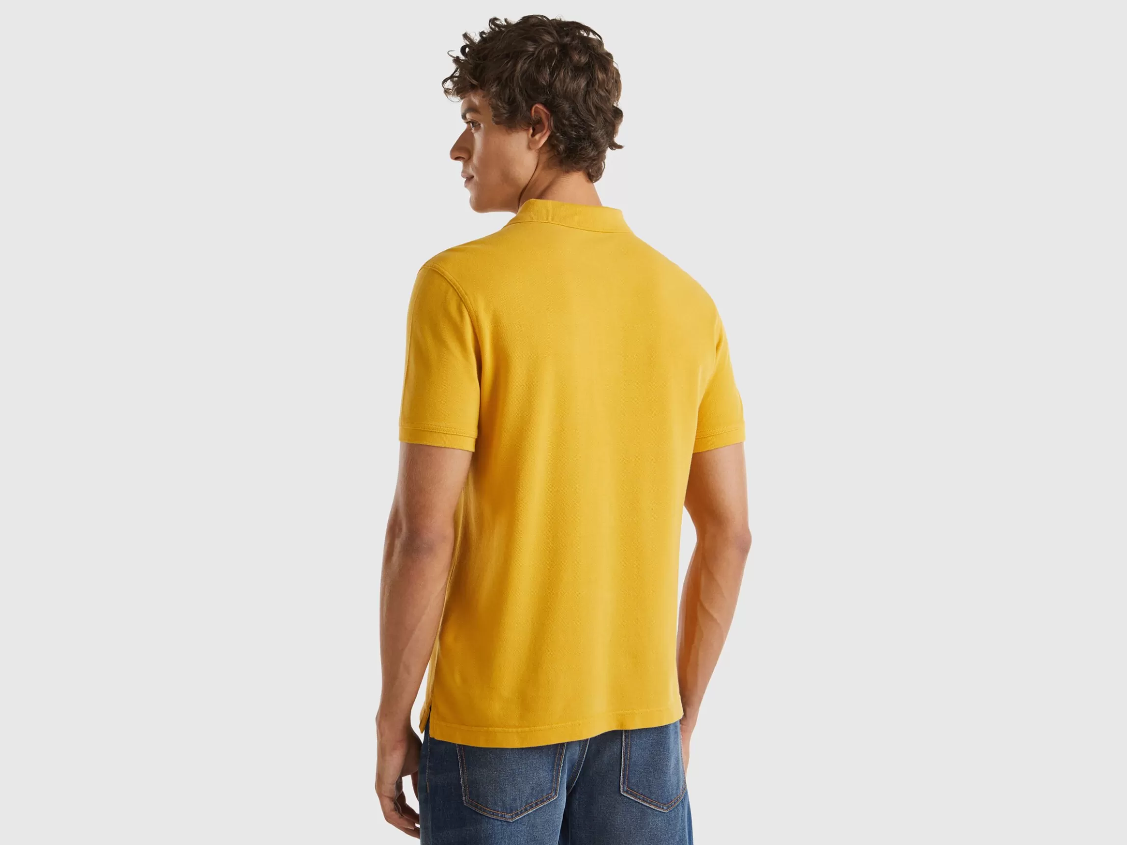 United Colors of Benetton Ocher yellow regular fit polo