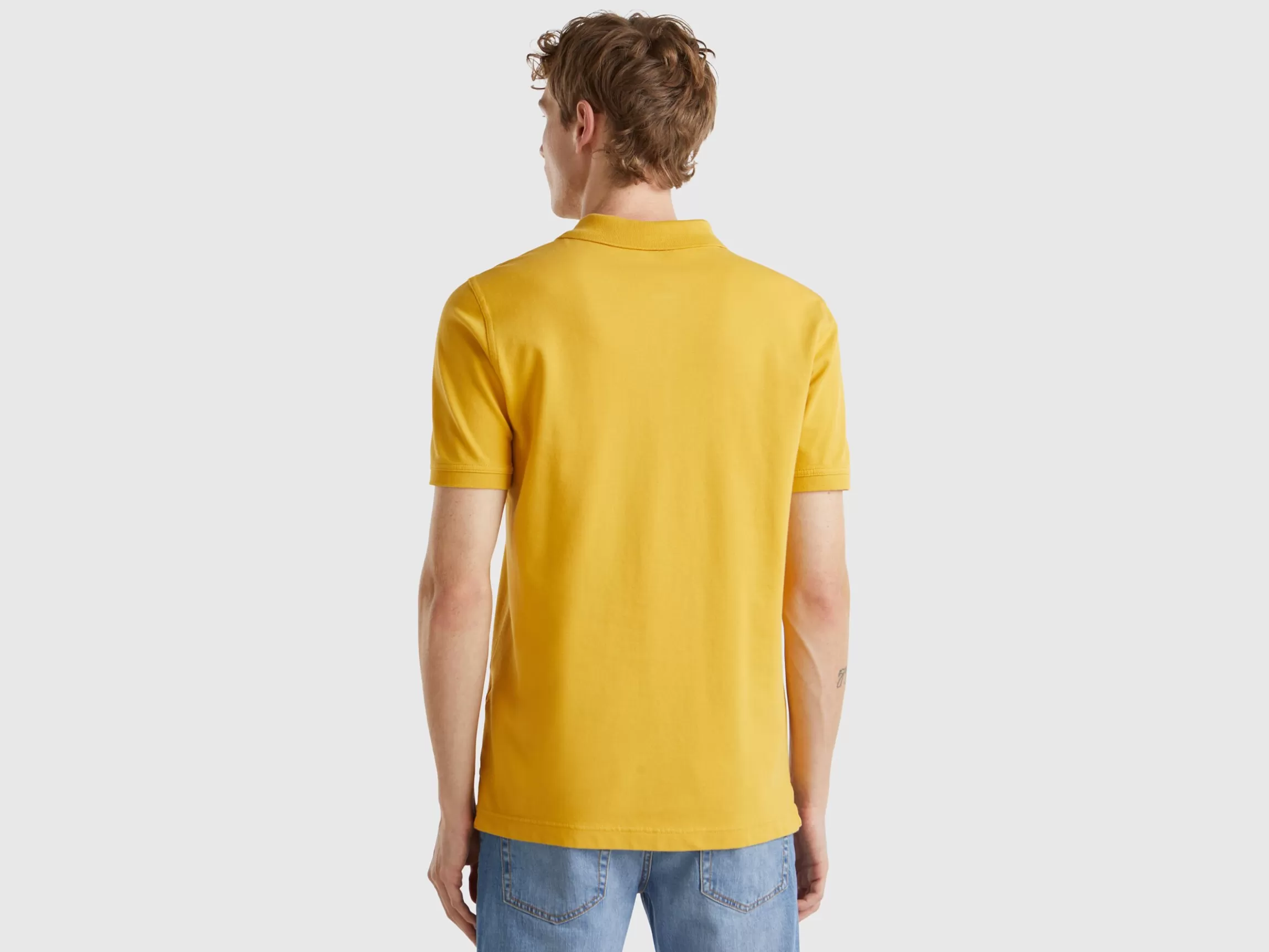 United Colors of Benetton Ocher yellow slim fit polo