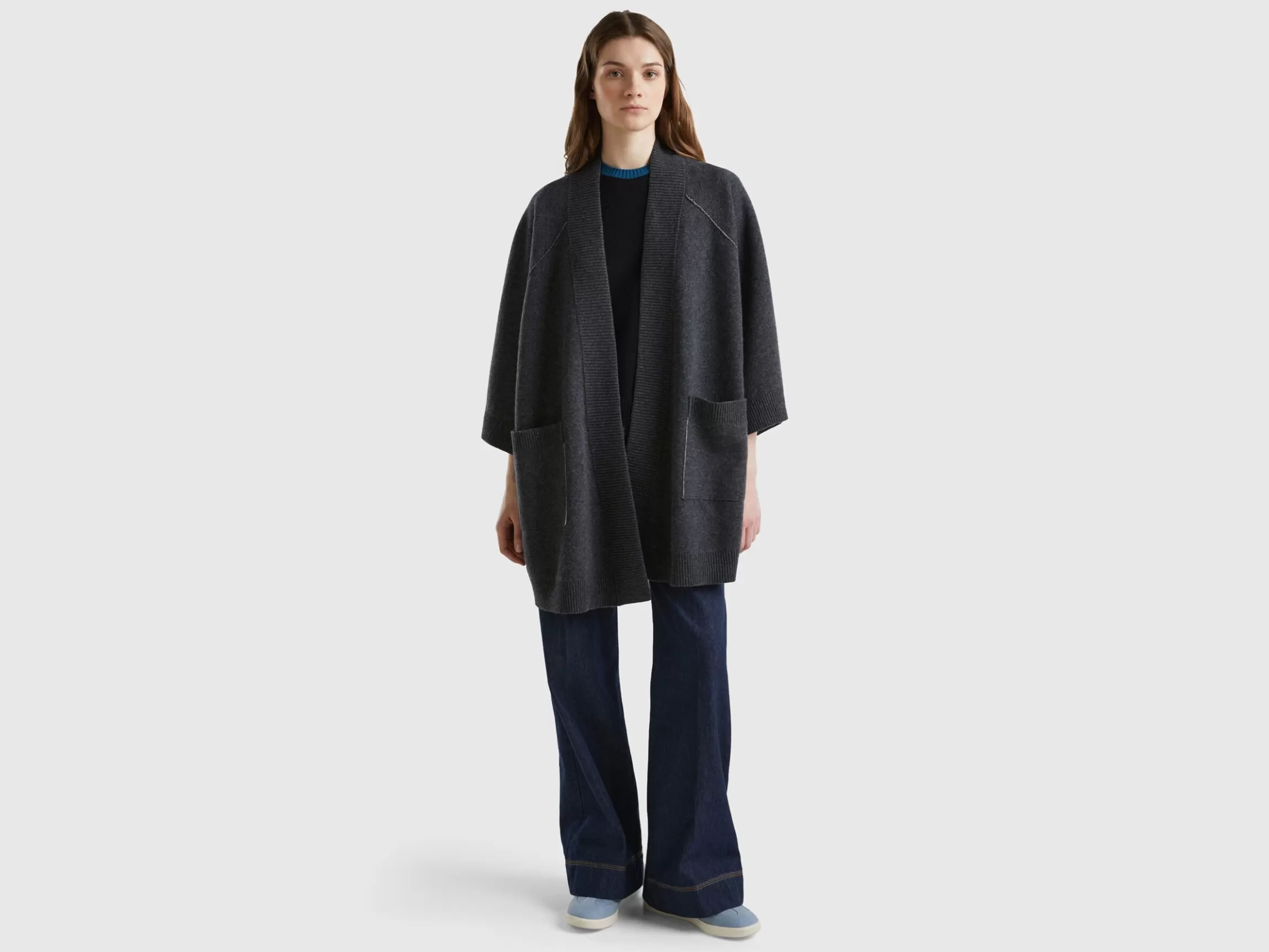 United Colors of Benetton Open knit cape