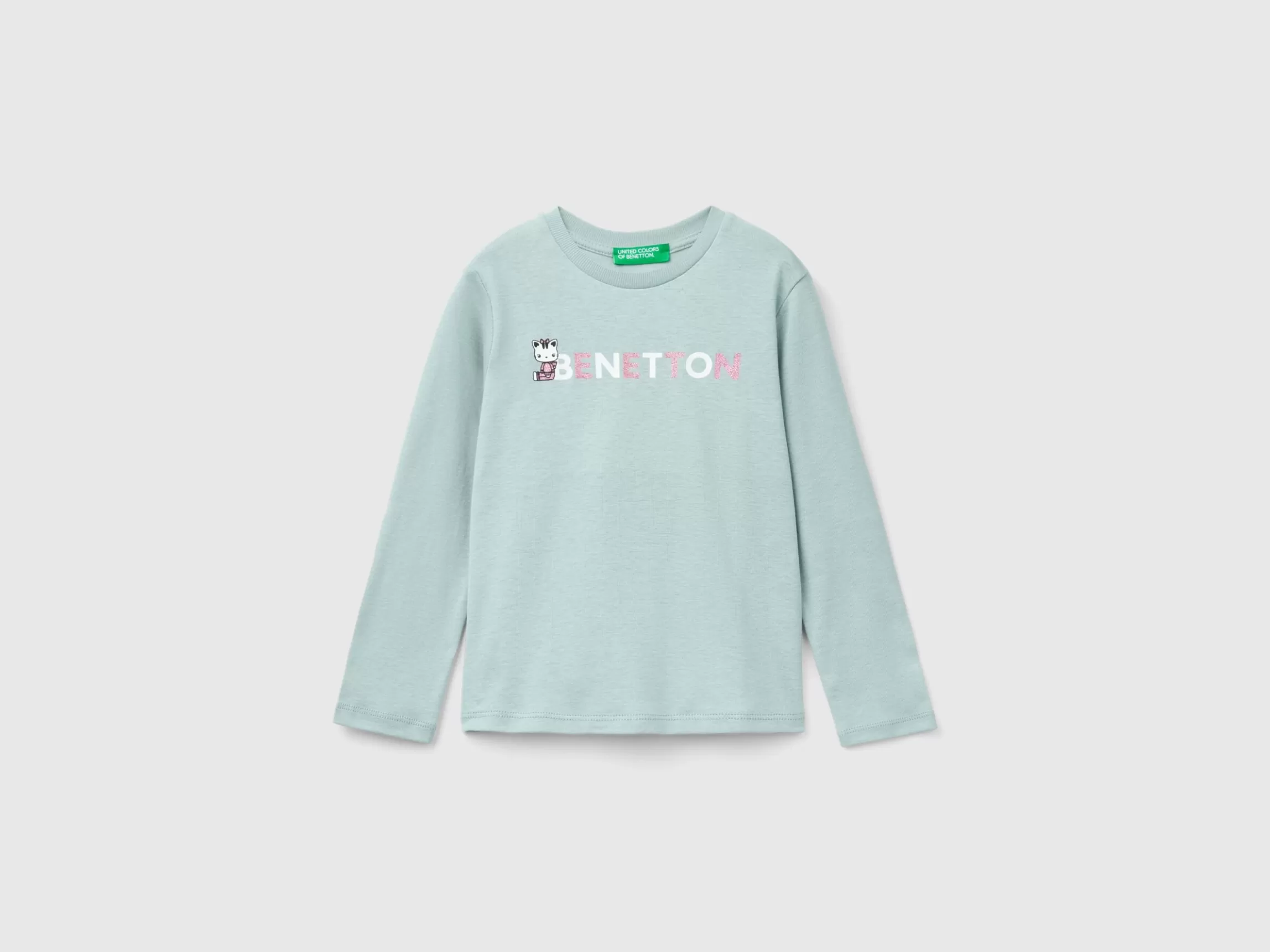 United Colors of Benetton Organic cotton t-shirt with glittery print