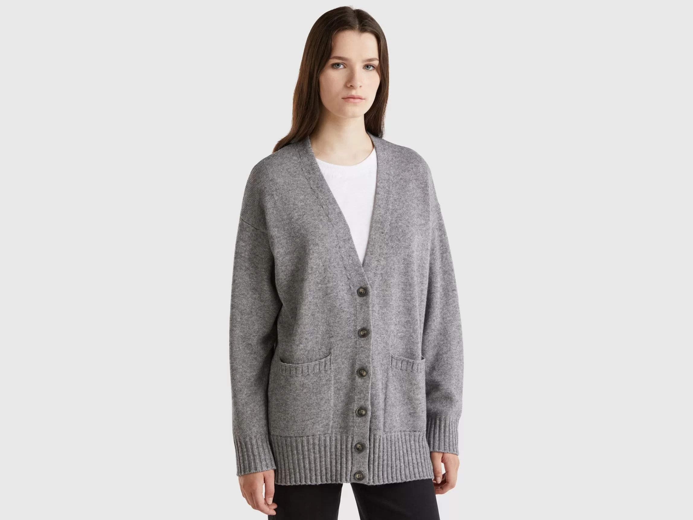 United Colors of Benetton Oversized fit cardigan in wool blend