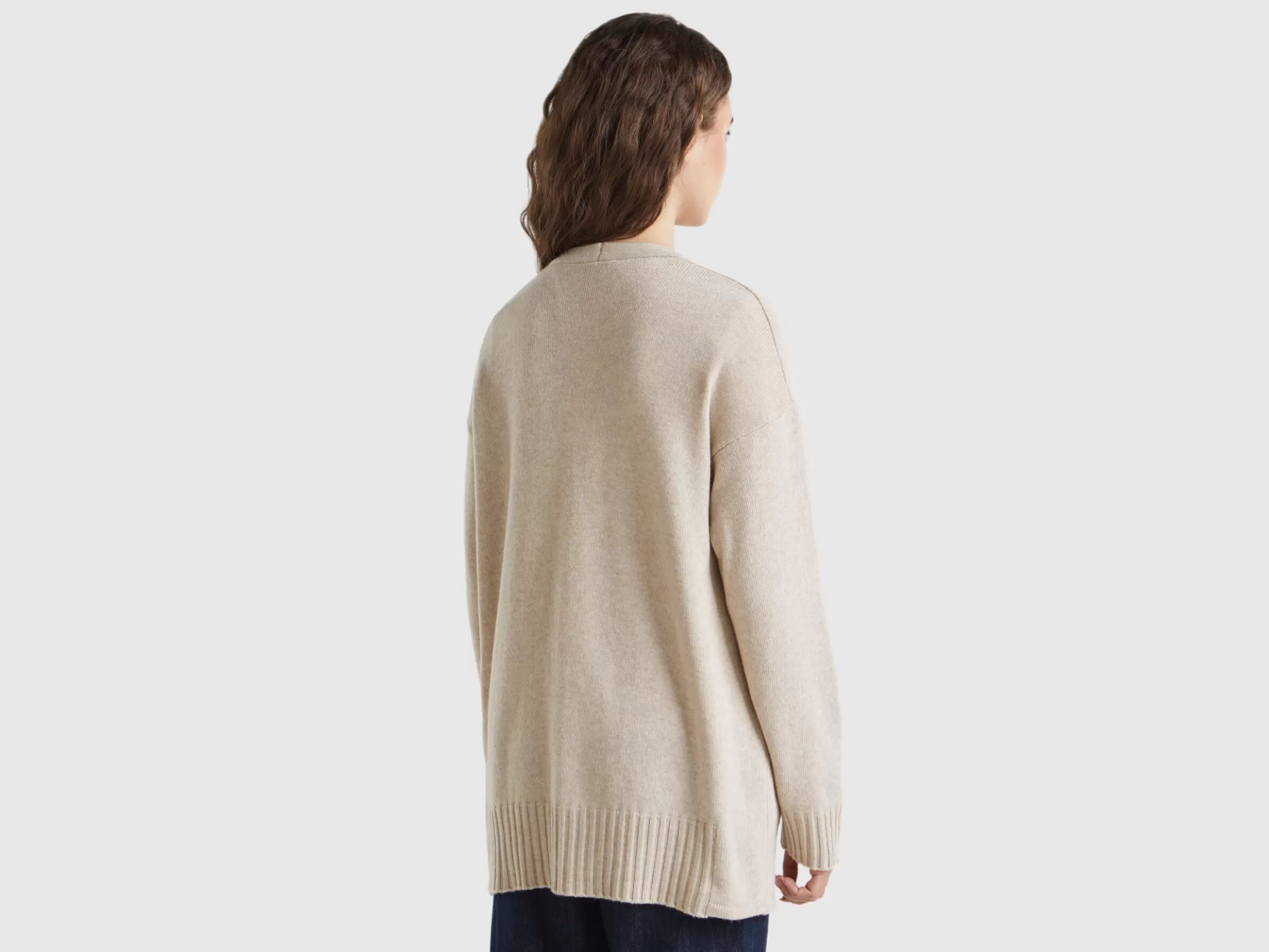 United Colors of Benetton Oversized fit cardigan in wool blend