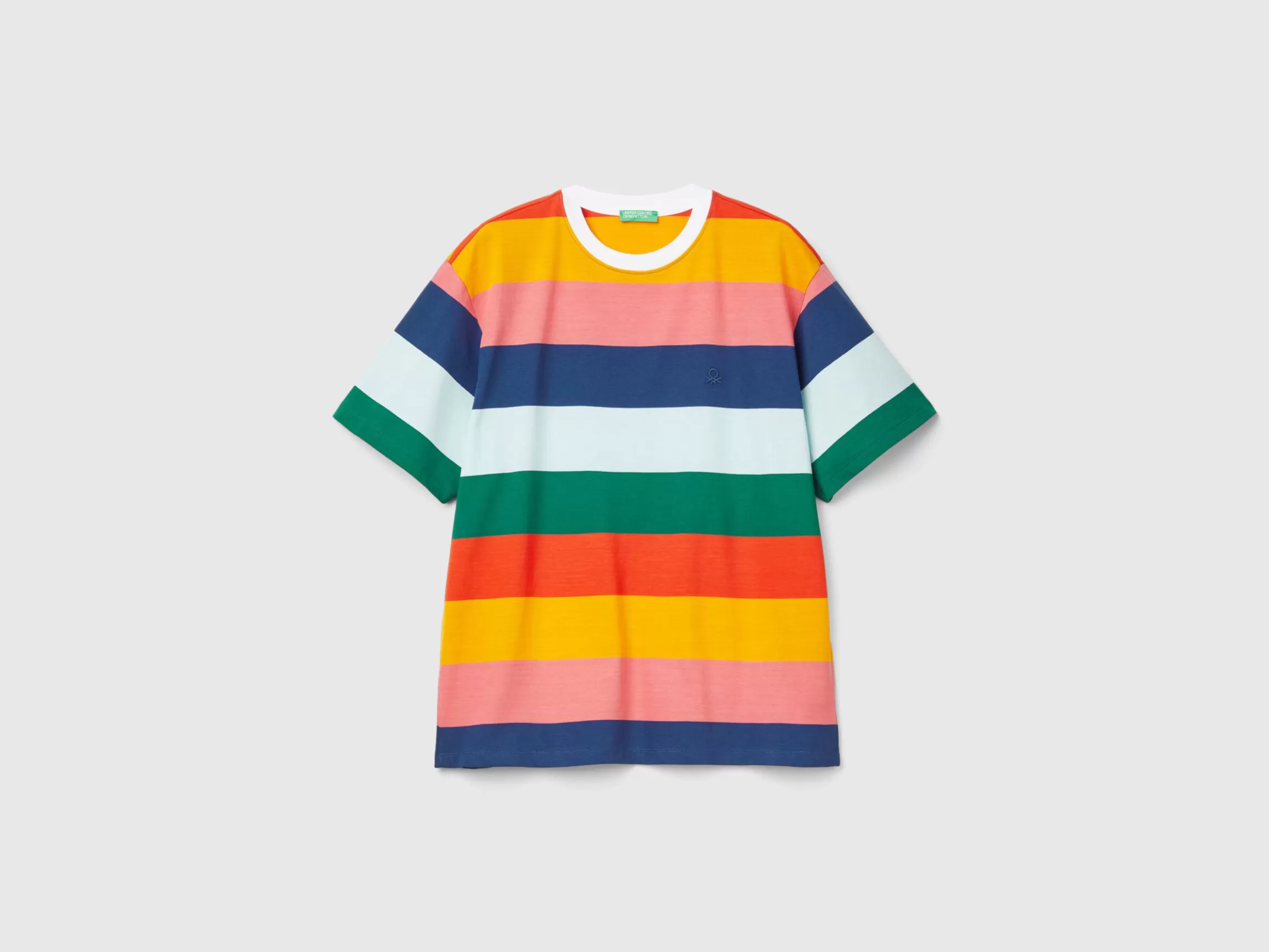 United Colors of Benetton Oversized multicolor striped t-shirt