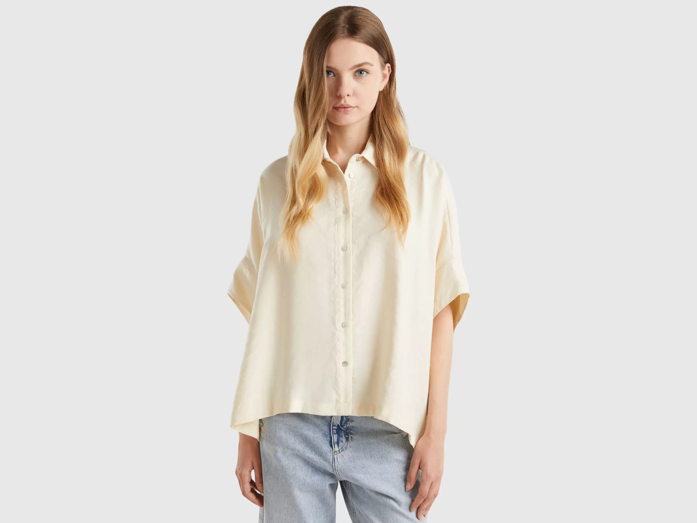United Colors of Benetton Oversized shirt in Modal® blend