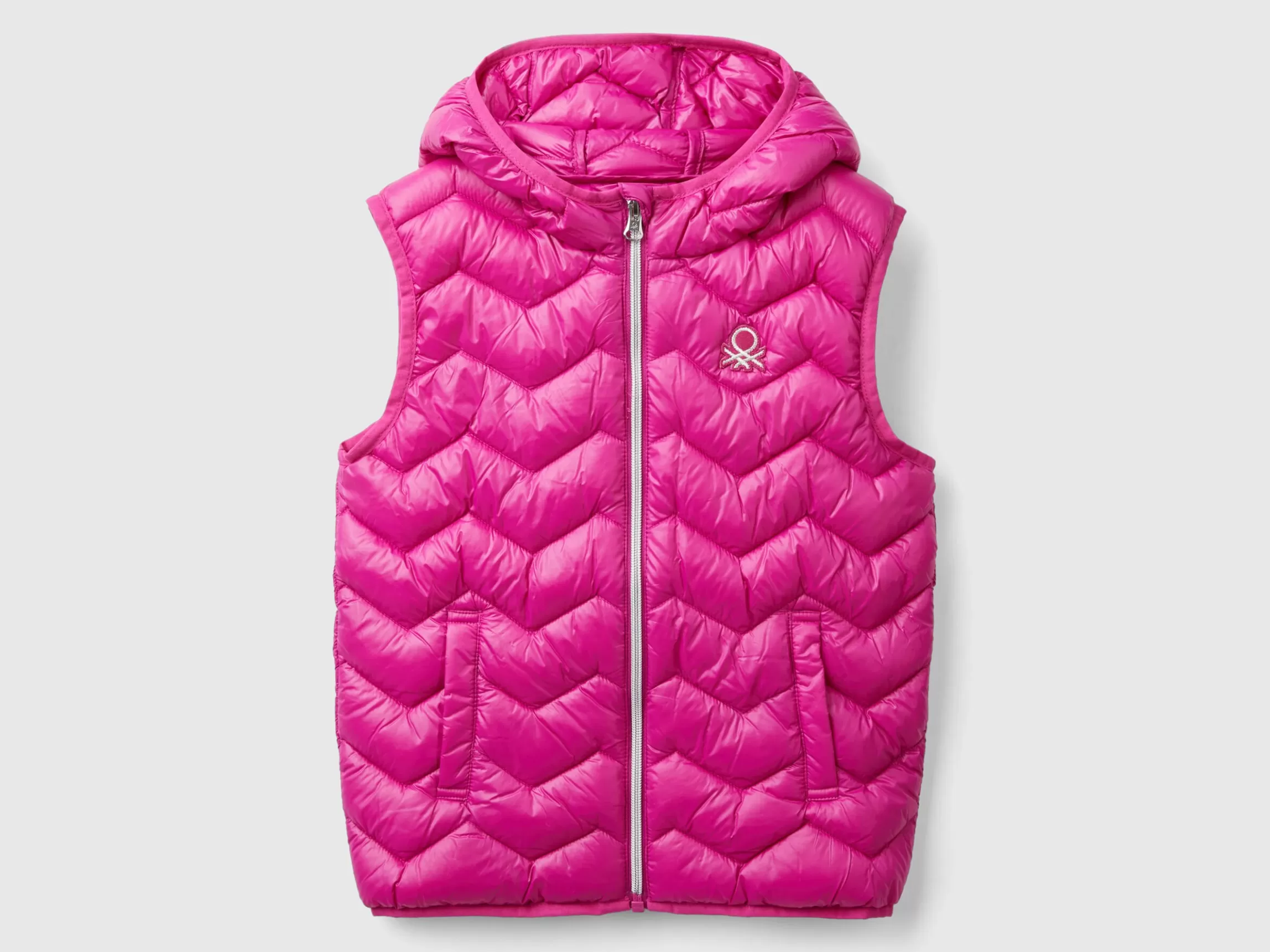 United Colors of Benetton Padded vest in 3D wadding with hood