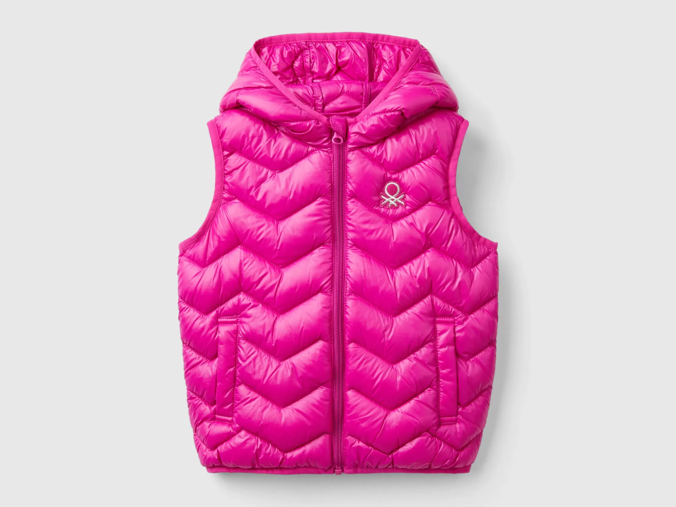 United Colors of Benetton Padded vest in 3D wadding with hood