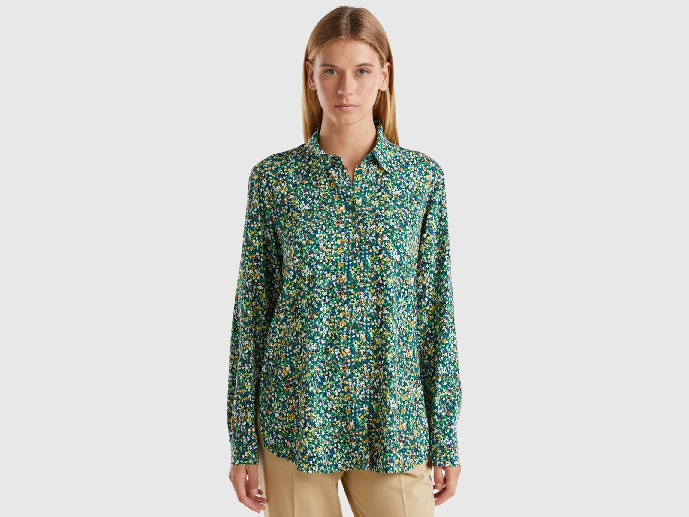 United Colors of Benetton Patterned shirt in viscose