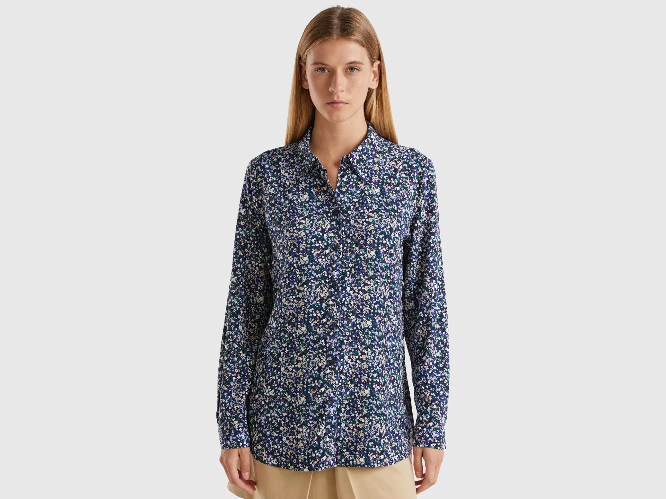 United Colors of Benetton Patterned shirt in viscose