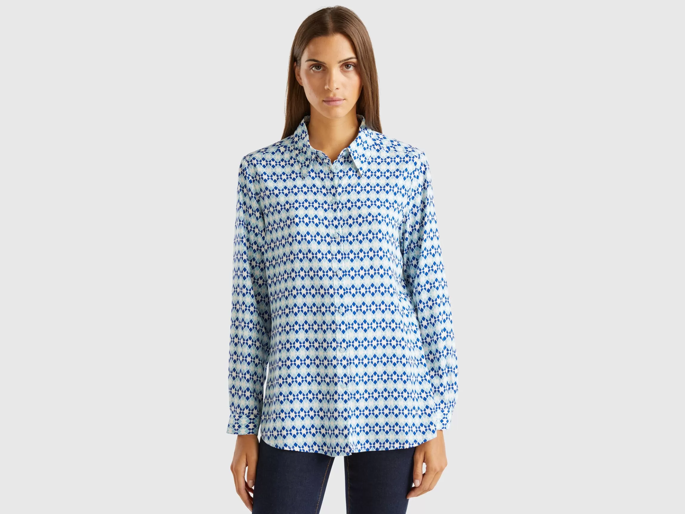 United Colors of Benetton Patterned shirt in viscose