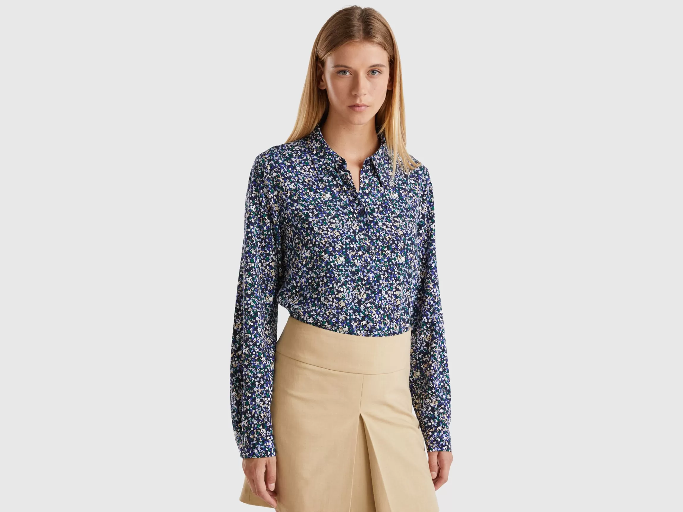 United Colors of Benetton Patterned shirt in viscose