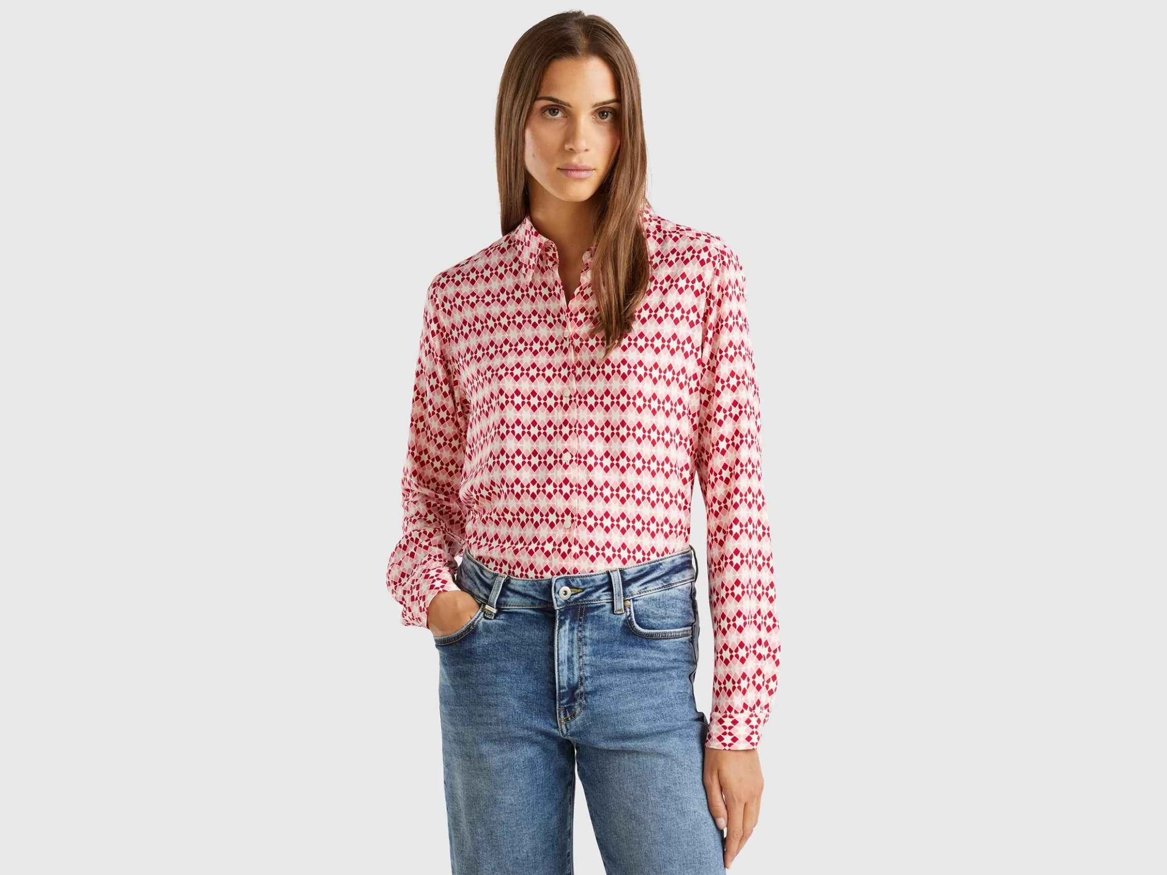 United Colors of Benetton Patterned shirt in viscose