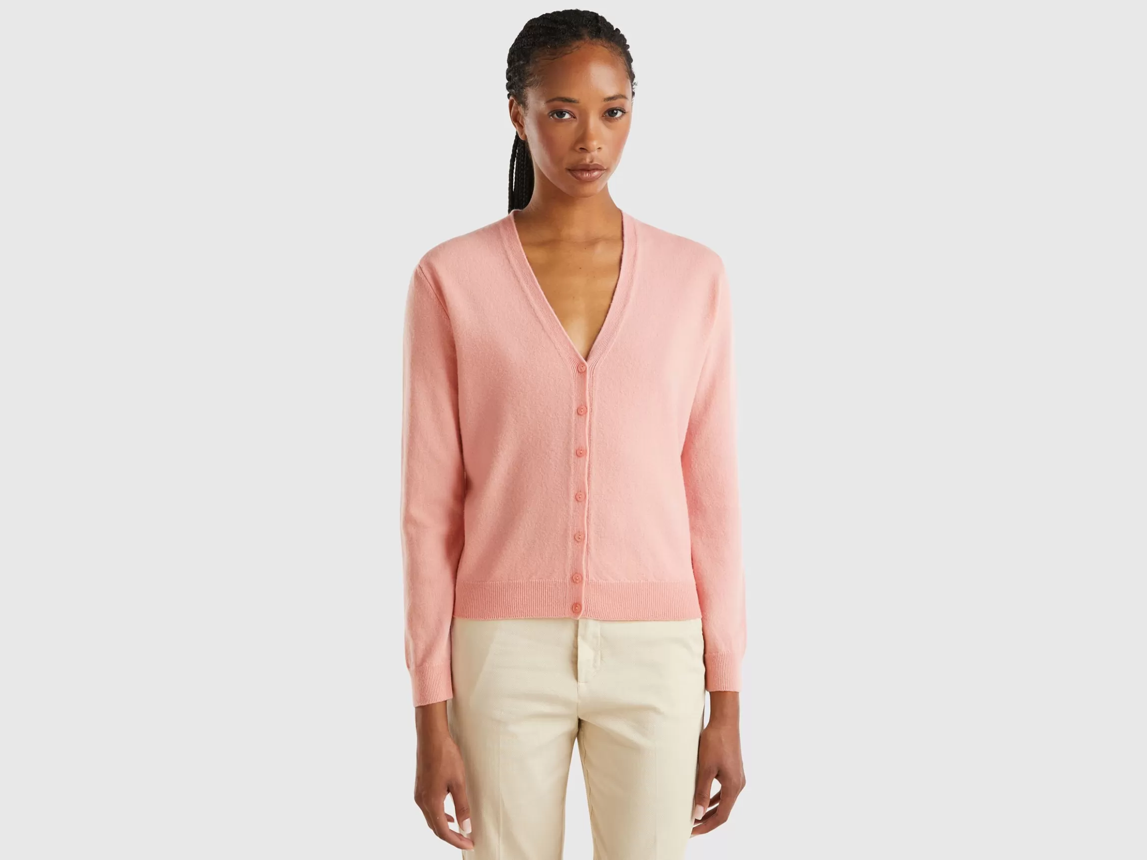 United Colors of Benetton V-neck cardigan in pure Merino wool