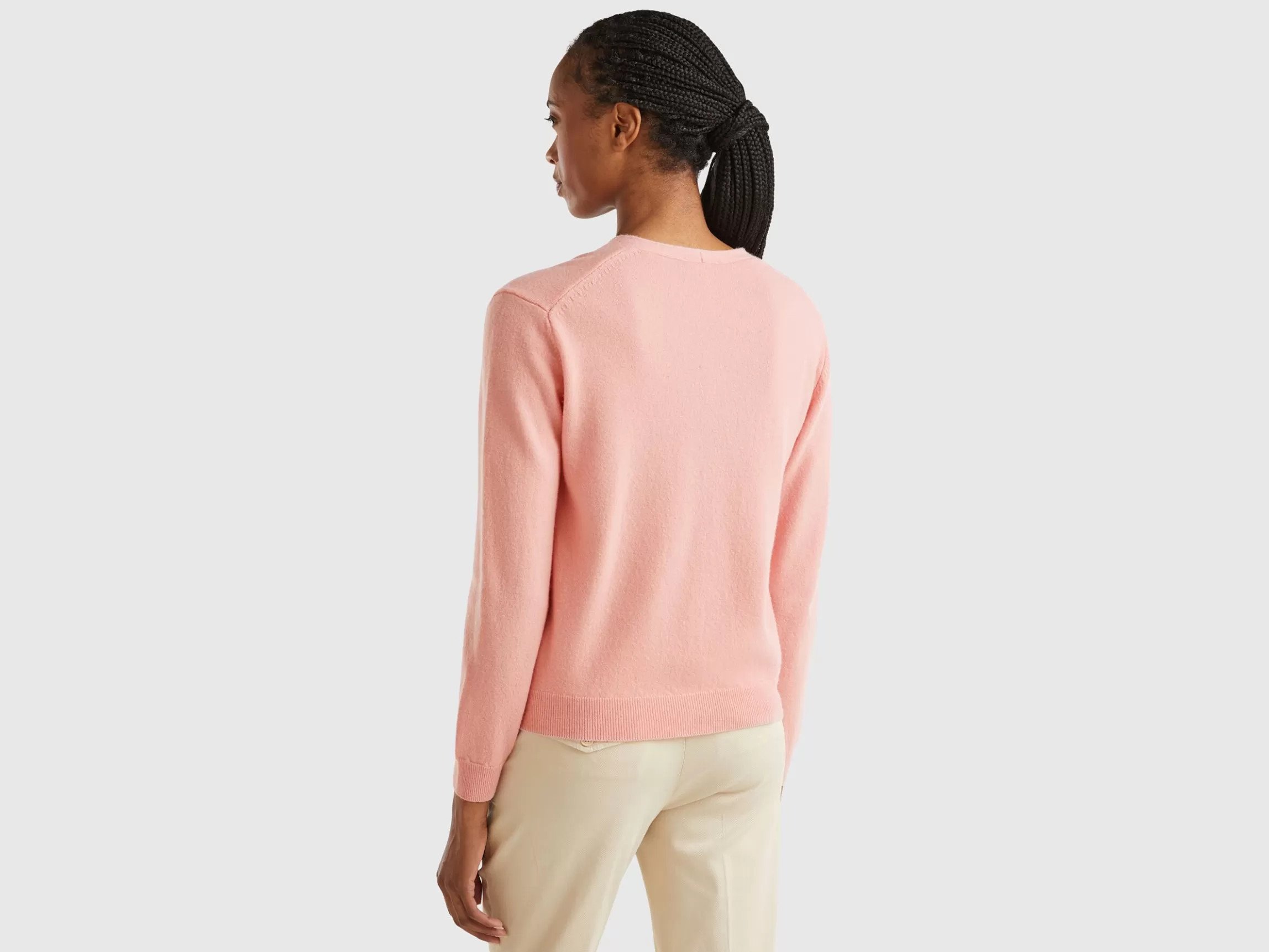 United Colors of Benetton V-neck cardigan in pure Merino wool