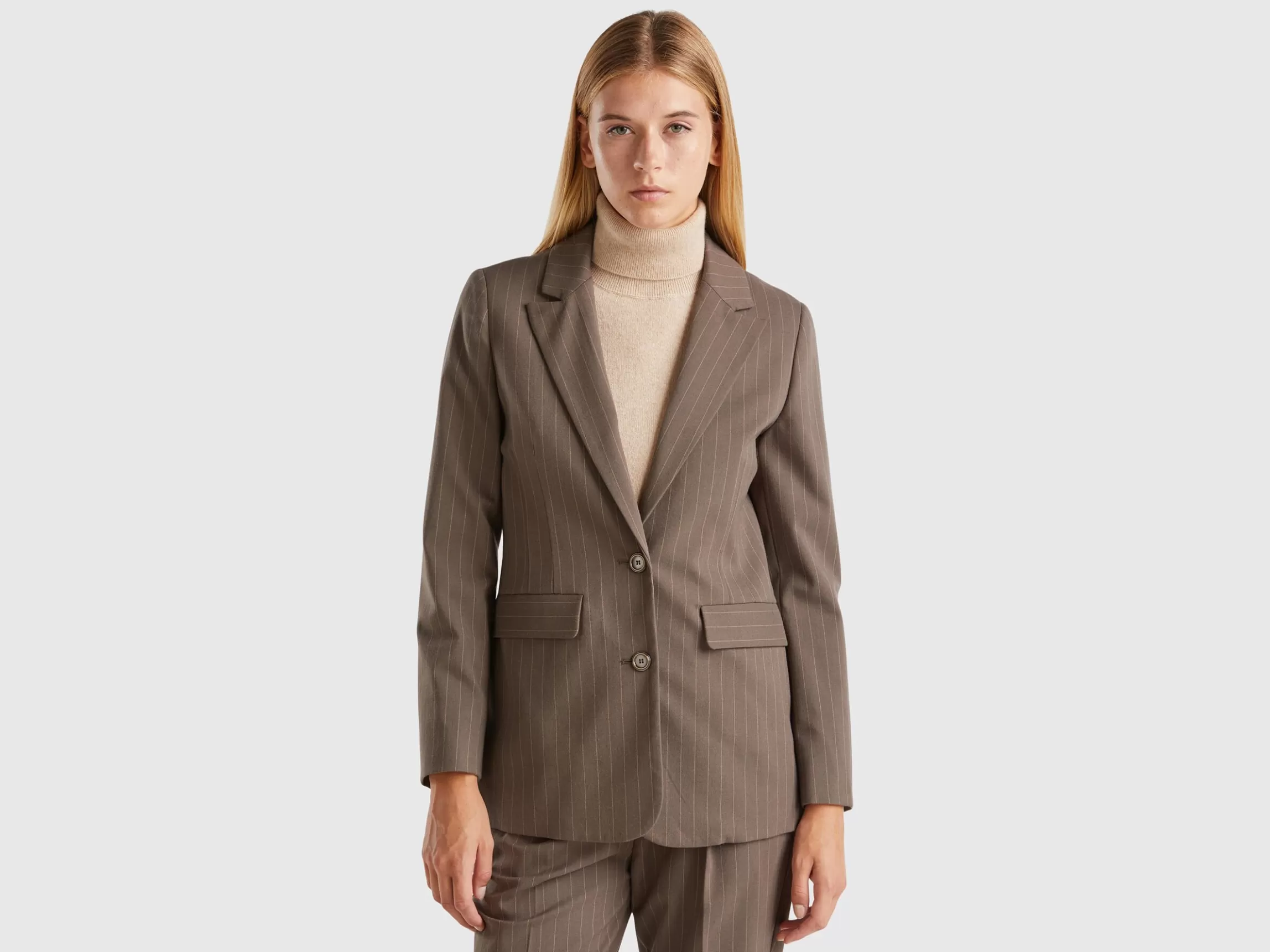 United Colors of Benetton Pinstripe blazer in viscose blend