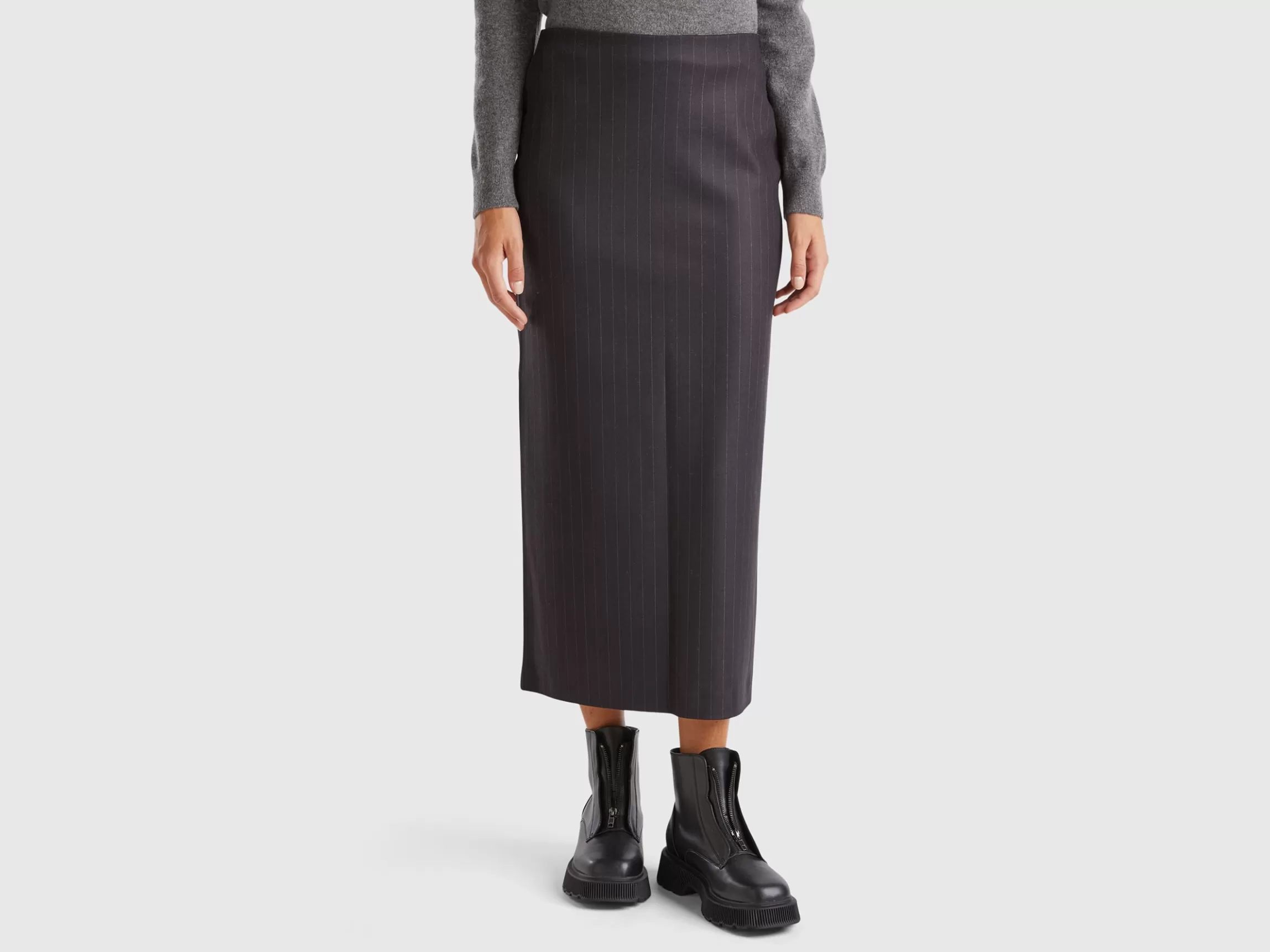 United Colors of Benetton Pinstripe midi skirt