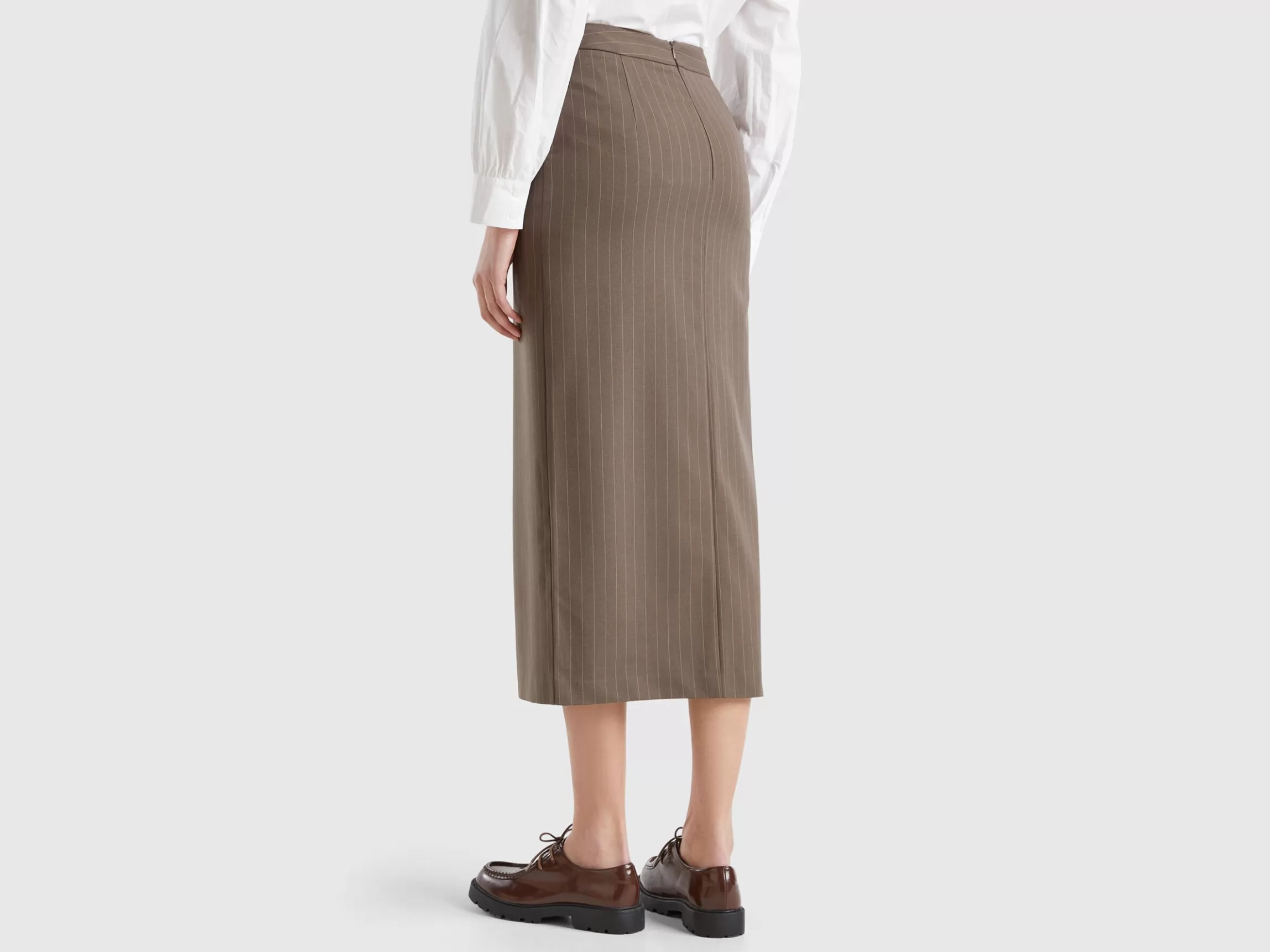 United Colors of Benetton Pinstripe midi skirt