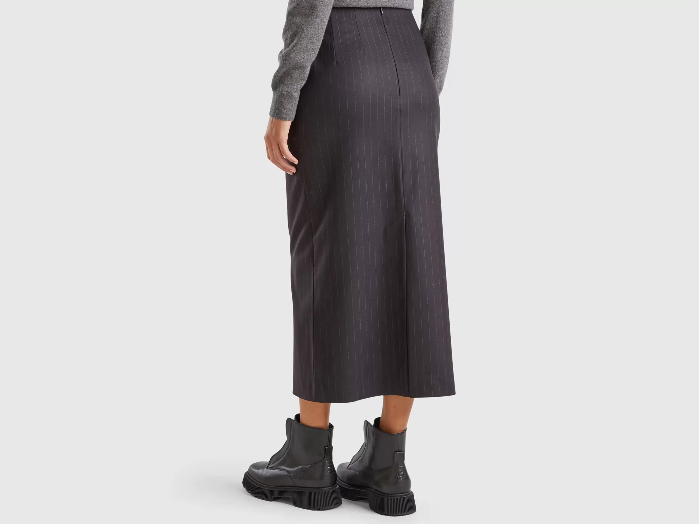 United Colors of Benetton Pinstripe midi skirt