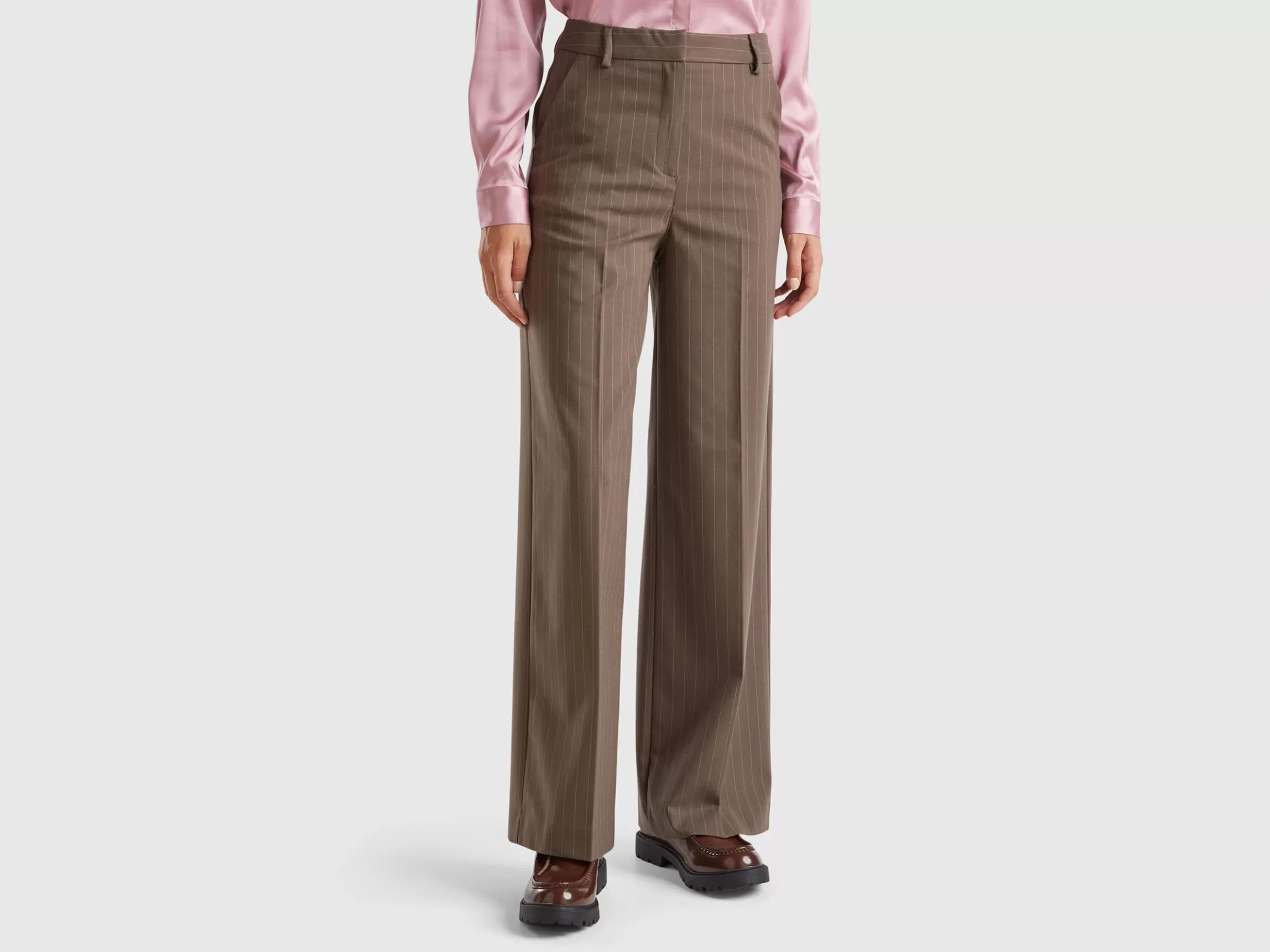 United Colors of Benetton Pinstripe trousers with wide leg