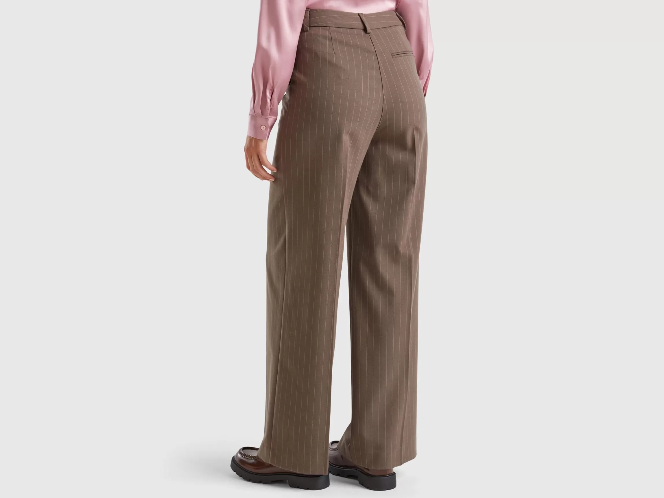 United Colors of Benetton Pinstripe trousers with wide leg