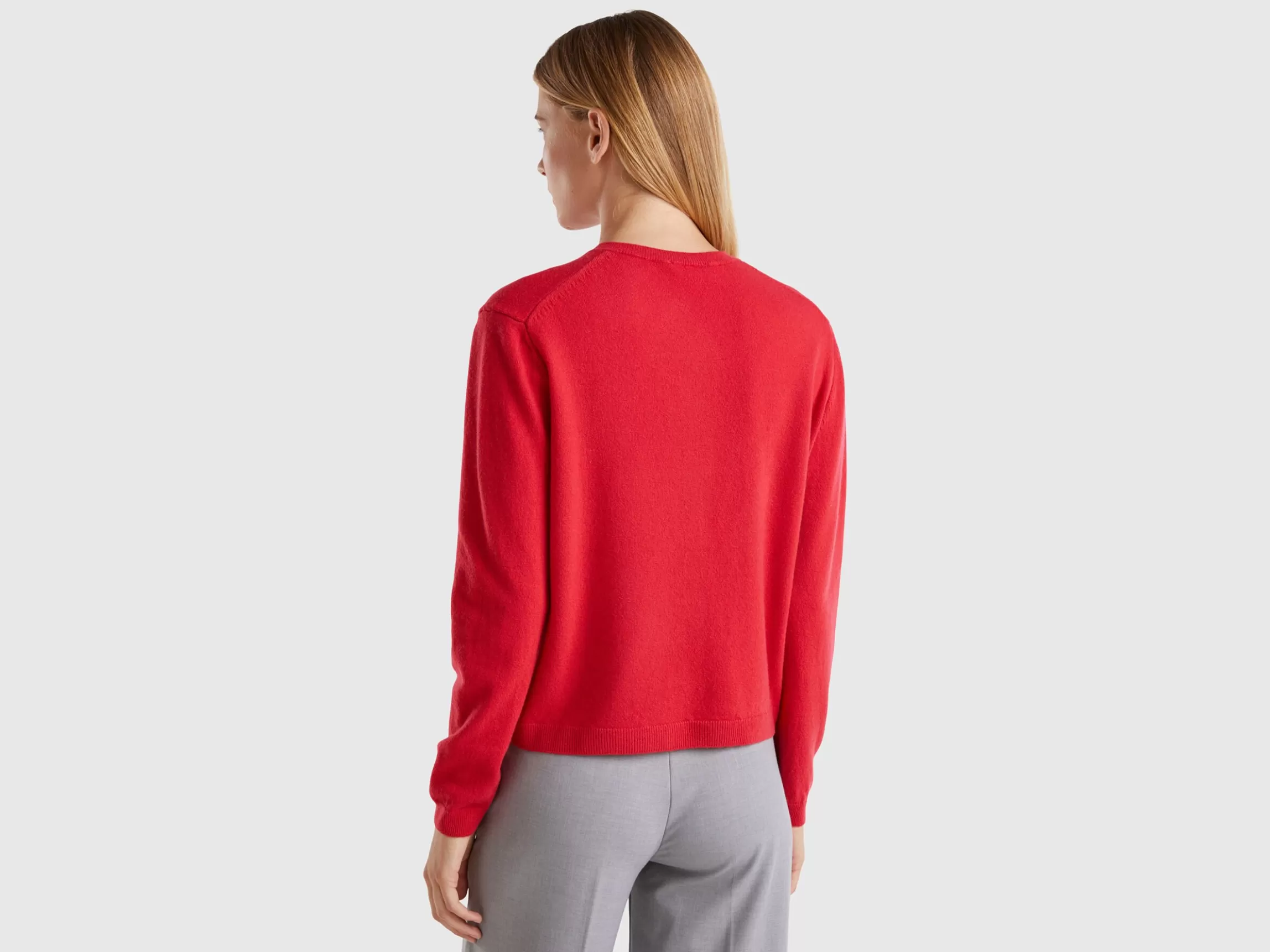 United Colors of Benetton Plum cardigan in pure Merino wool