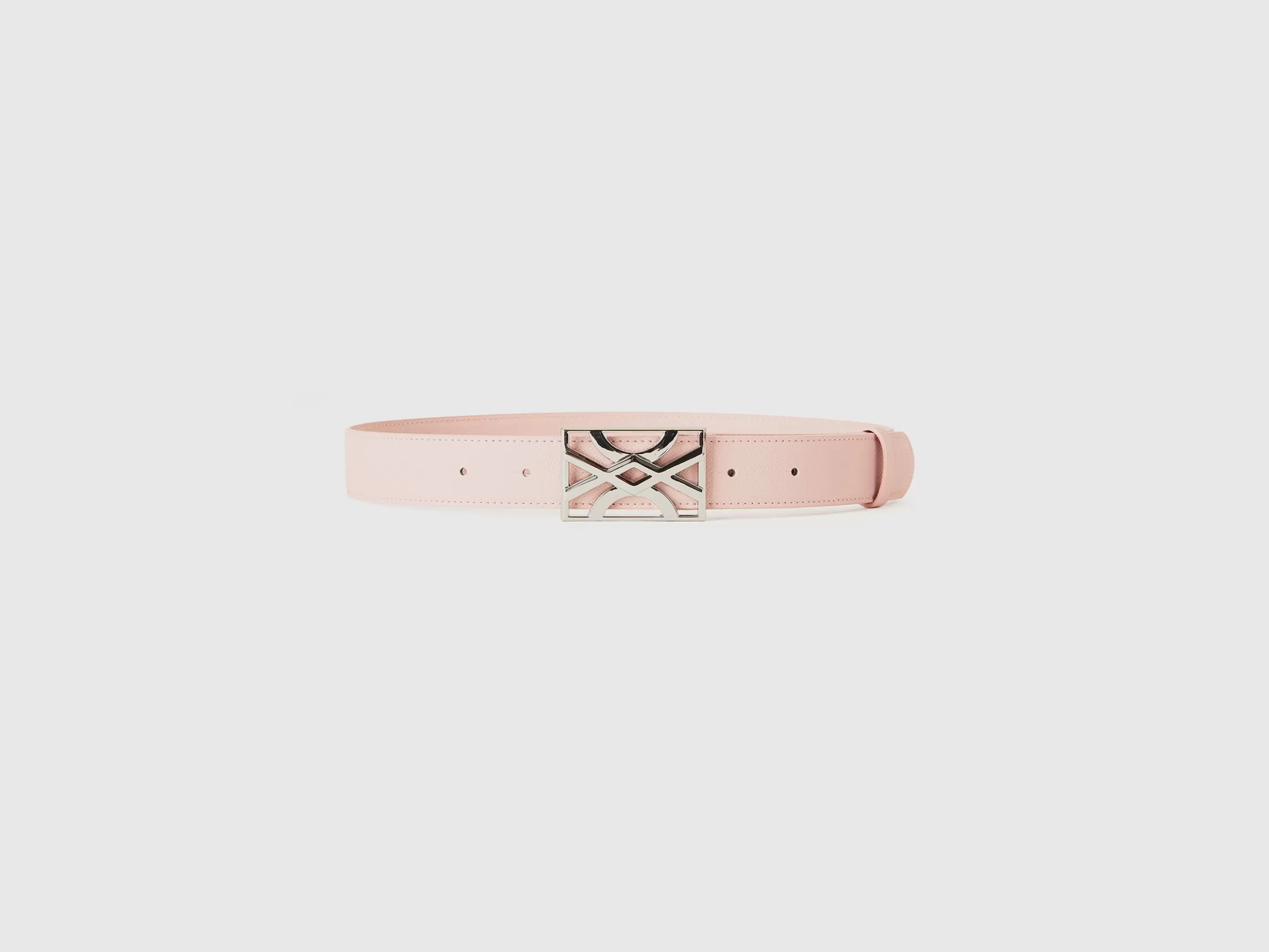 United Colors of Benetton Powder pink belt with logo buckle