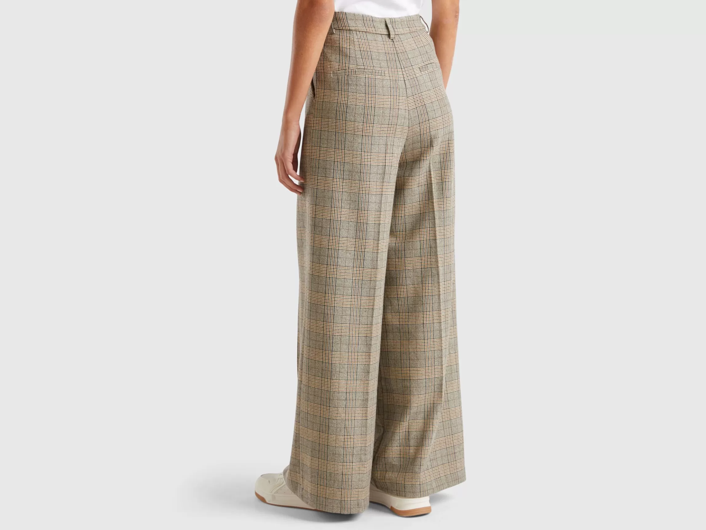 United Colors of Benetton Prince of Wales wide leg trousers