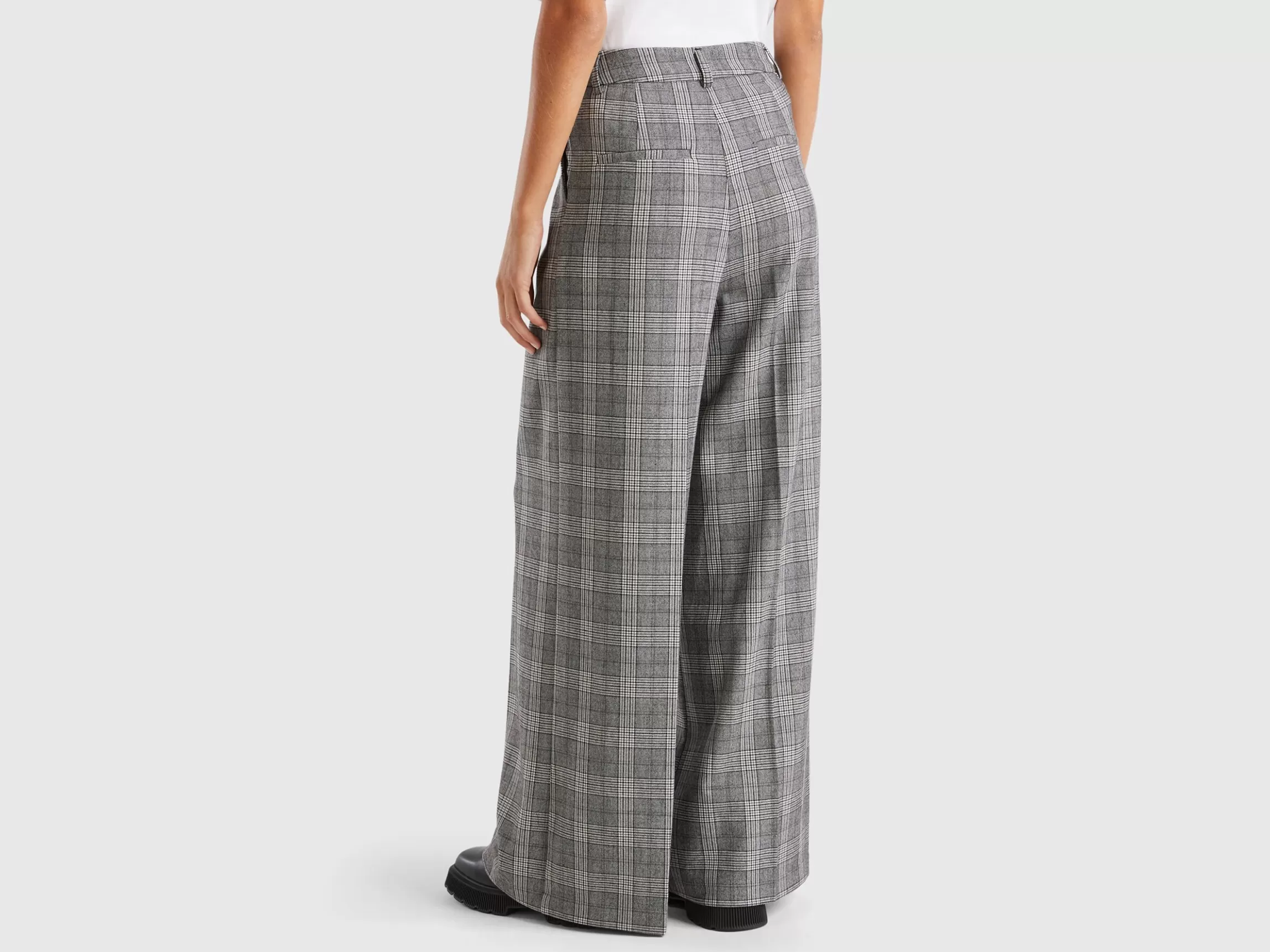 United Colors of Benetton Prince of Wales wide leg trousers