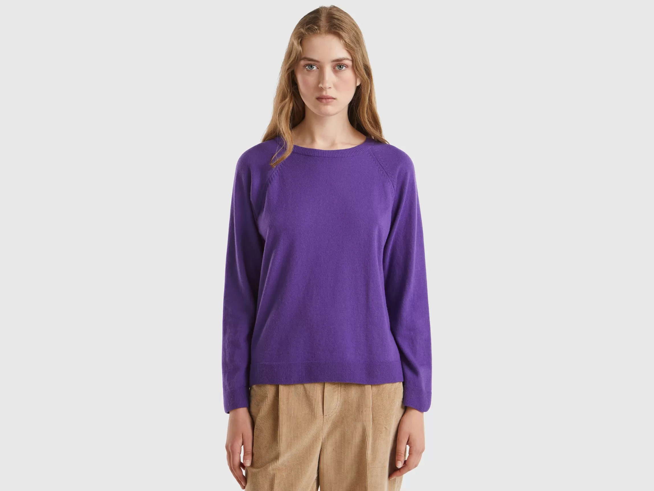 United Colors of Benetton crew neck sweater in wool and cashmere blend